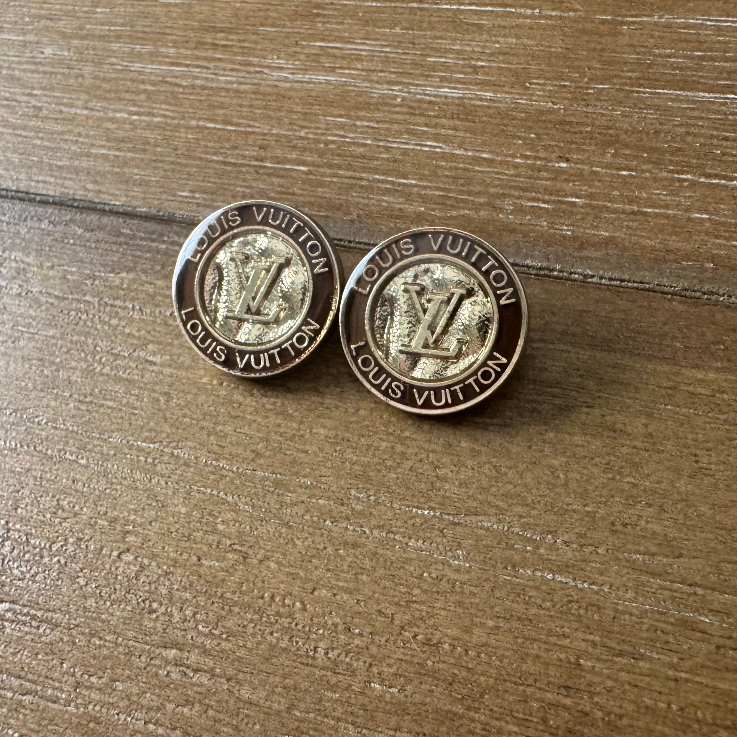 Brown Textured and Gold Foil Earrings