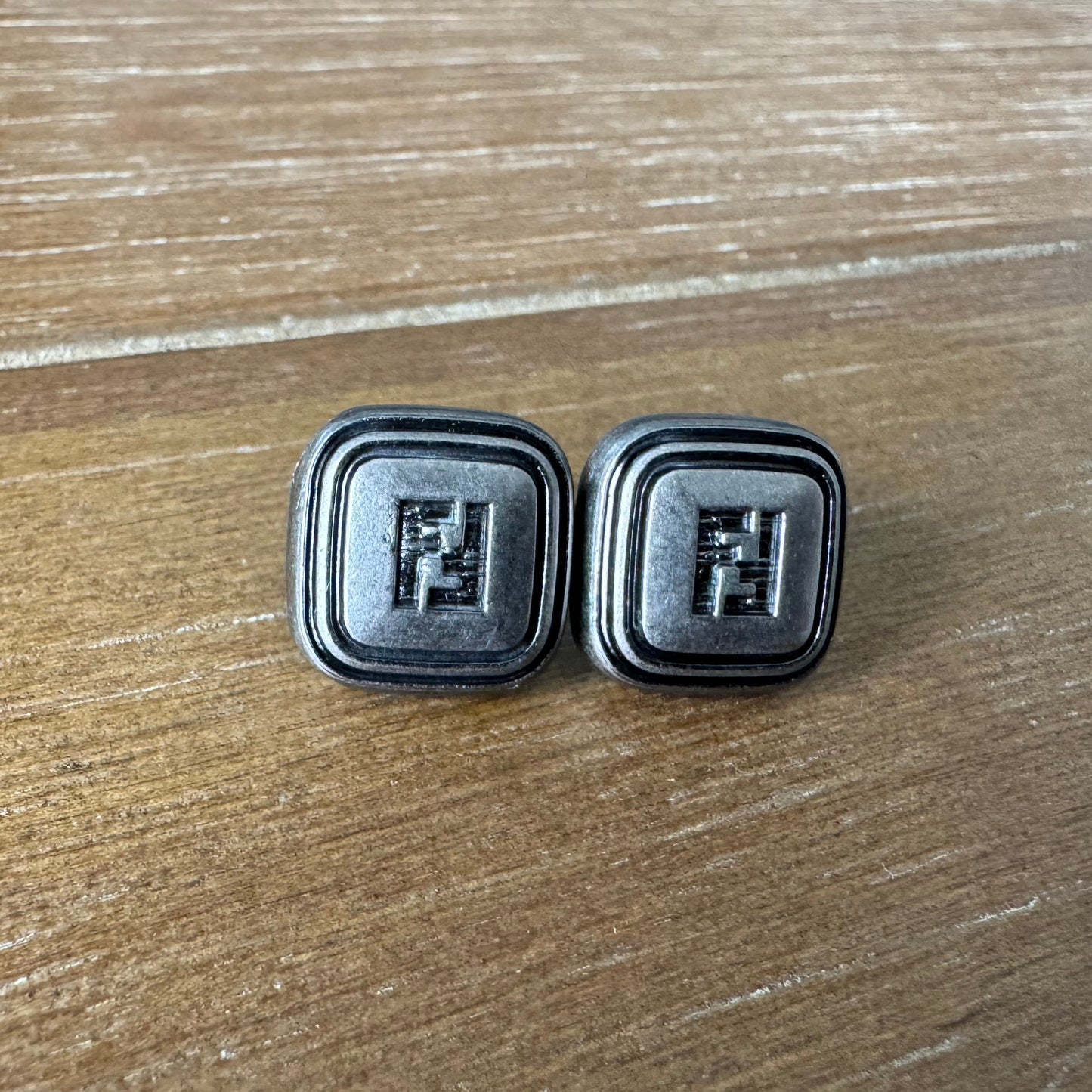 Gunmetal Square Stud Earrings
