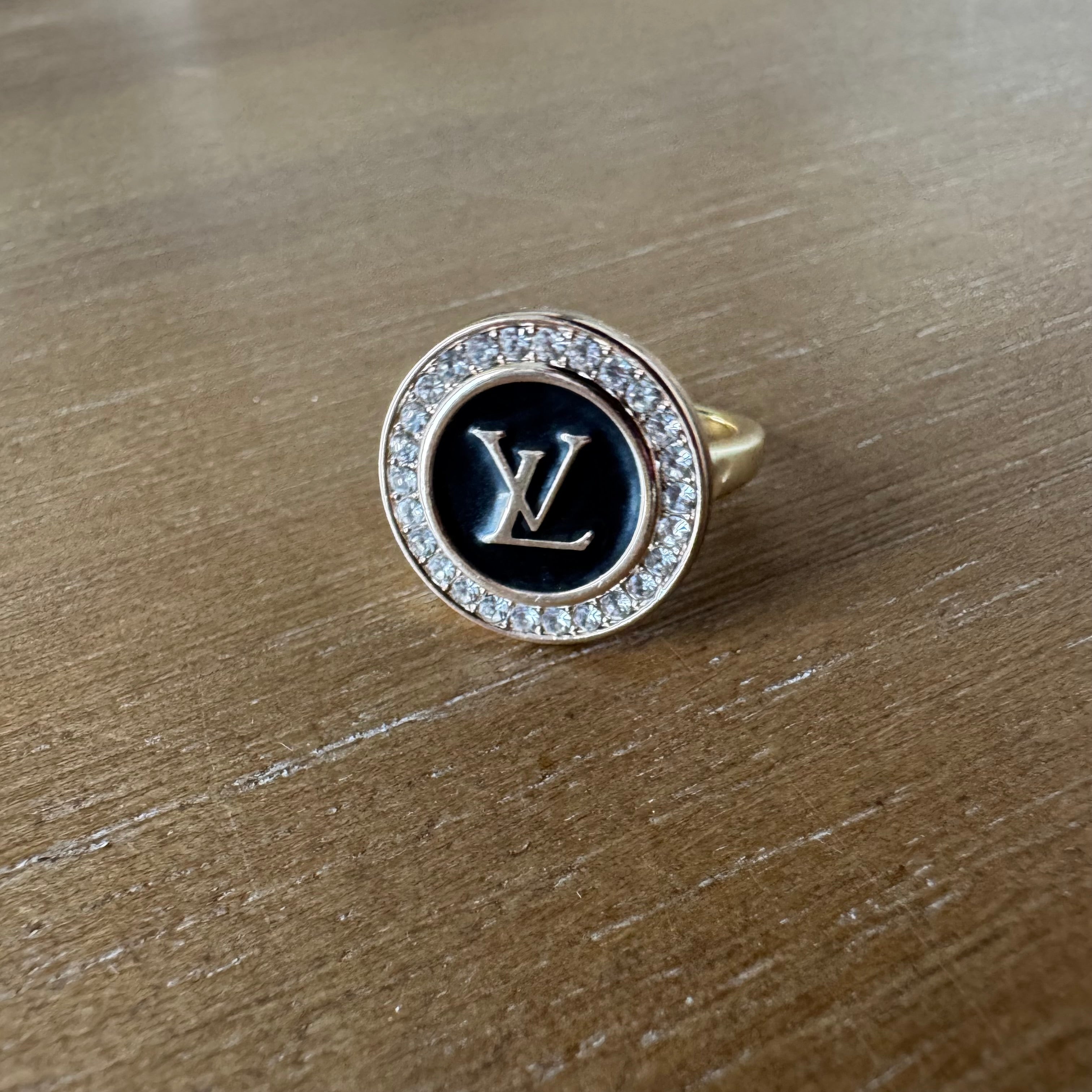Ring- Black Enamel Rhinestone