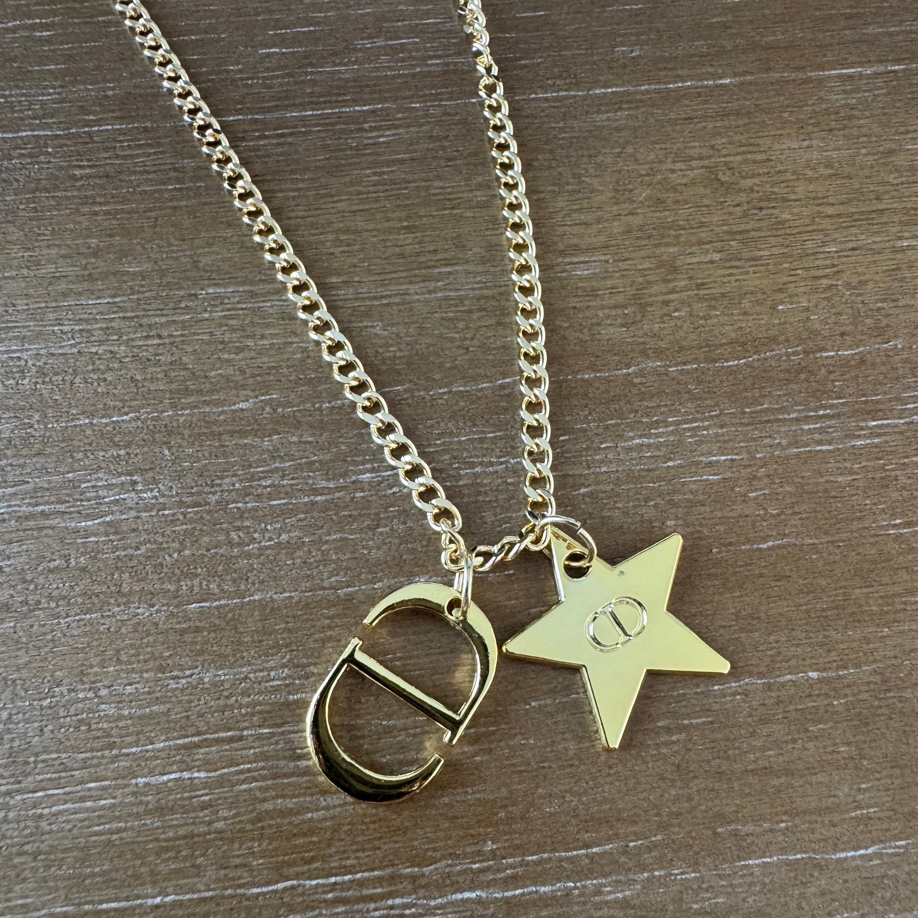 Gold Star and Monogram Necklace