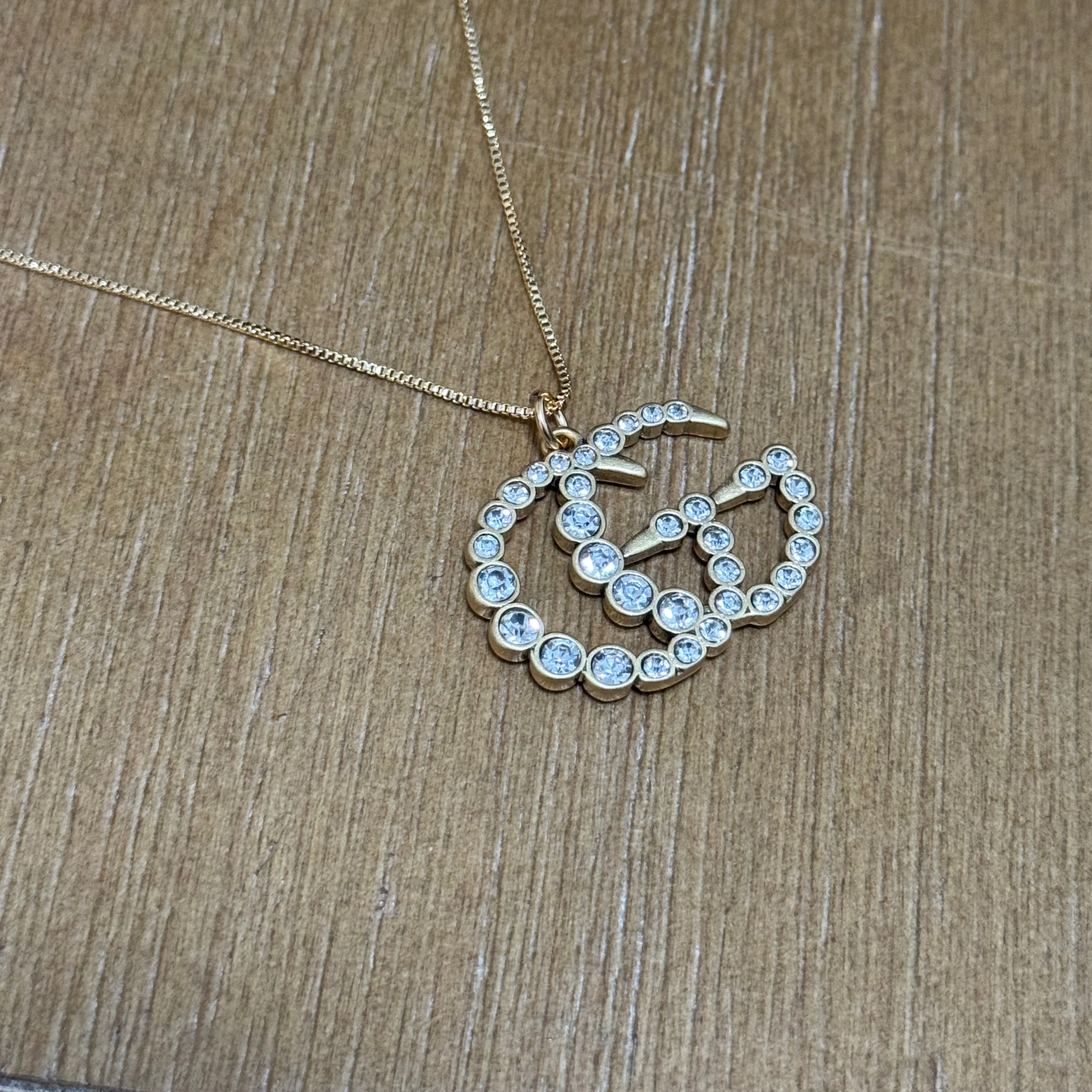 Large Rhinestone Monogram Necklace