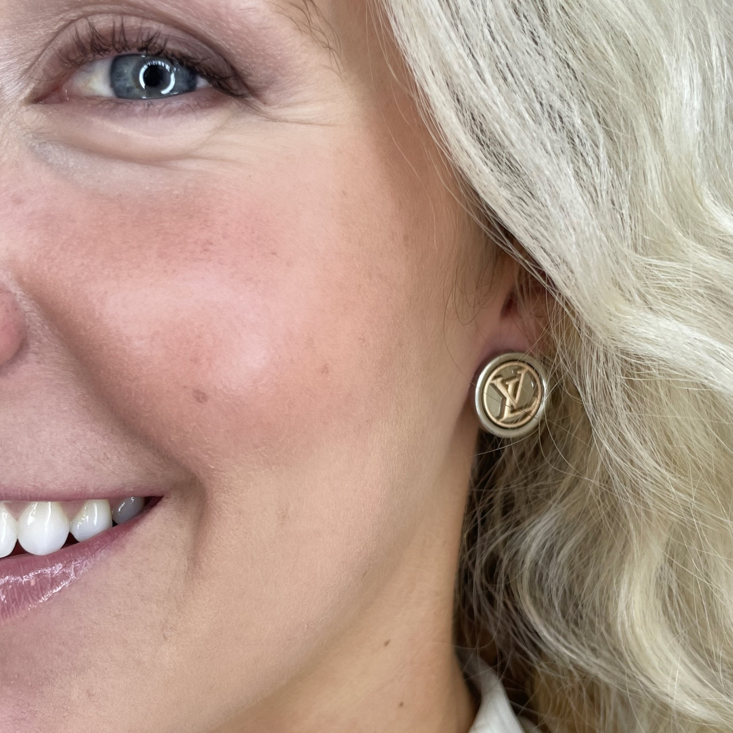 Two Toned Metal Stud Earrings