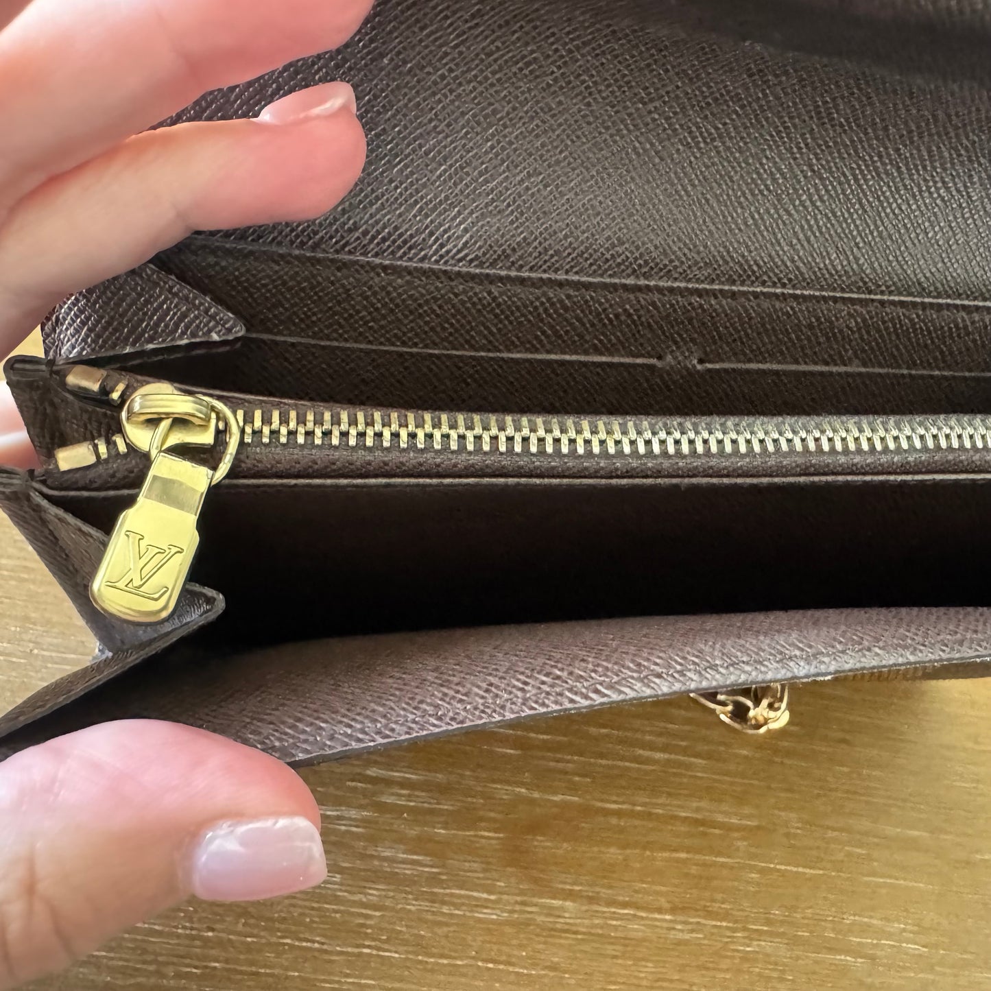 Sarah Brown Damier Wallet Crossbody