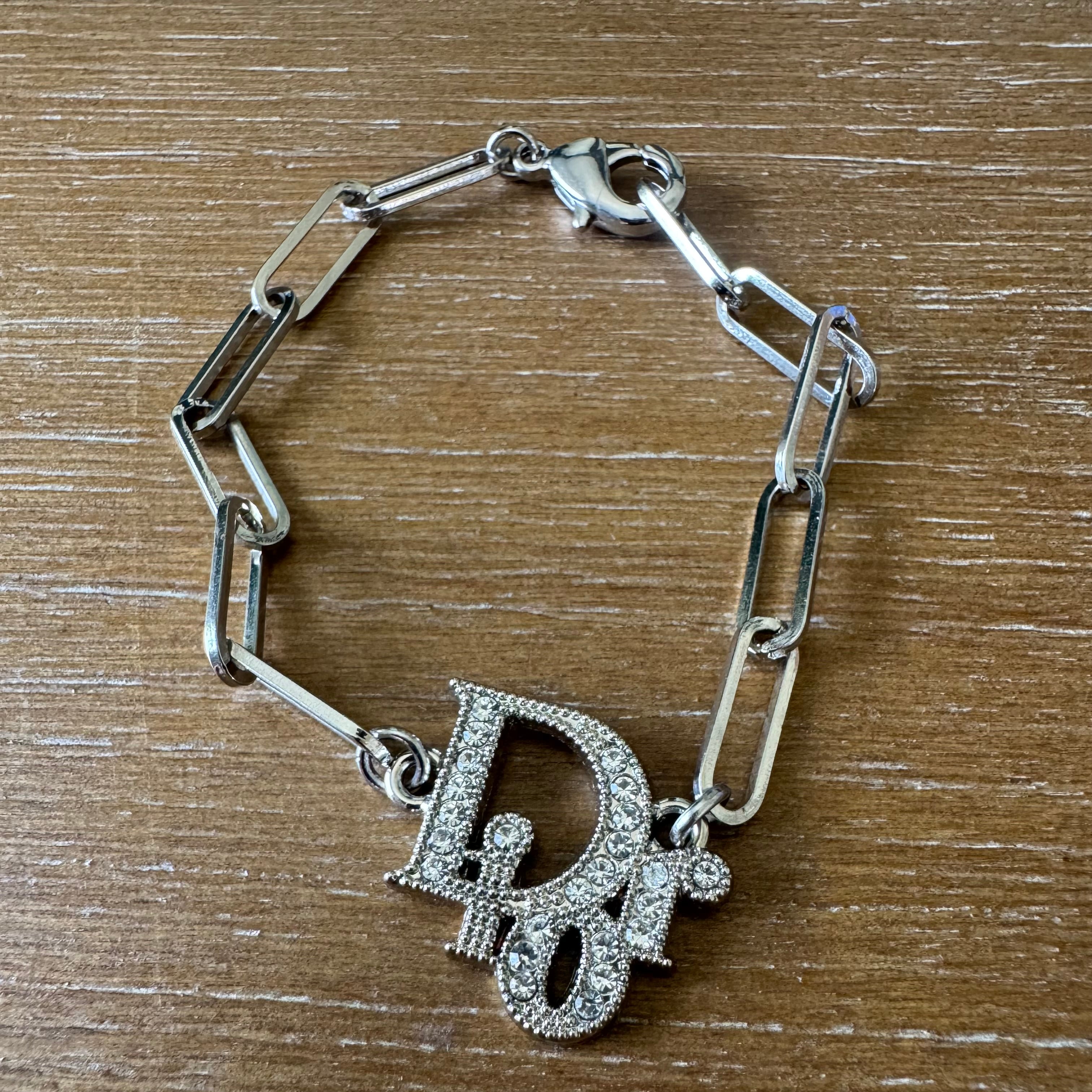 Silver Rhinestone Name Bracelet
