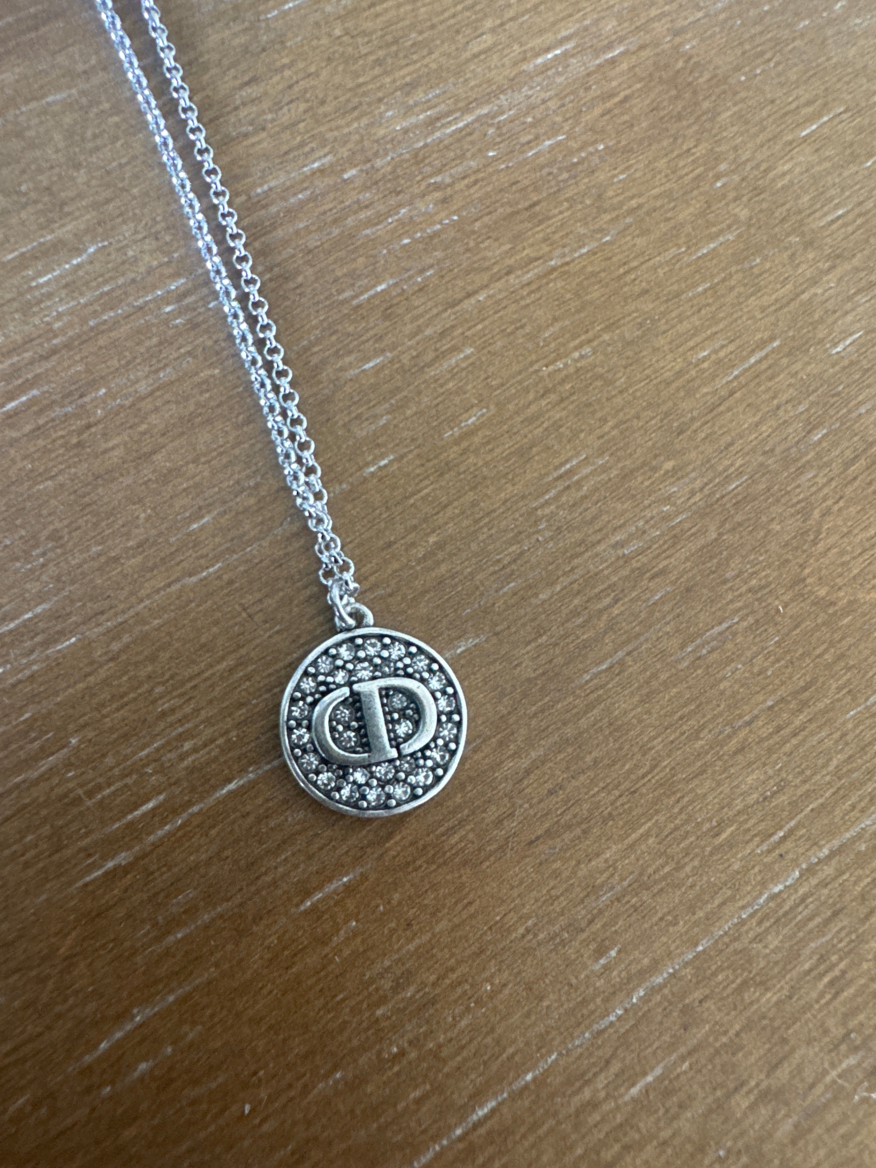 Silver Rhinestone Encrusted Necklace