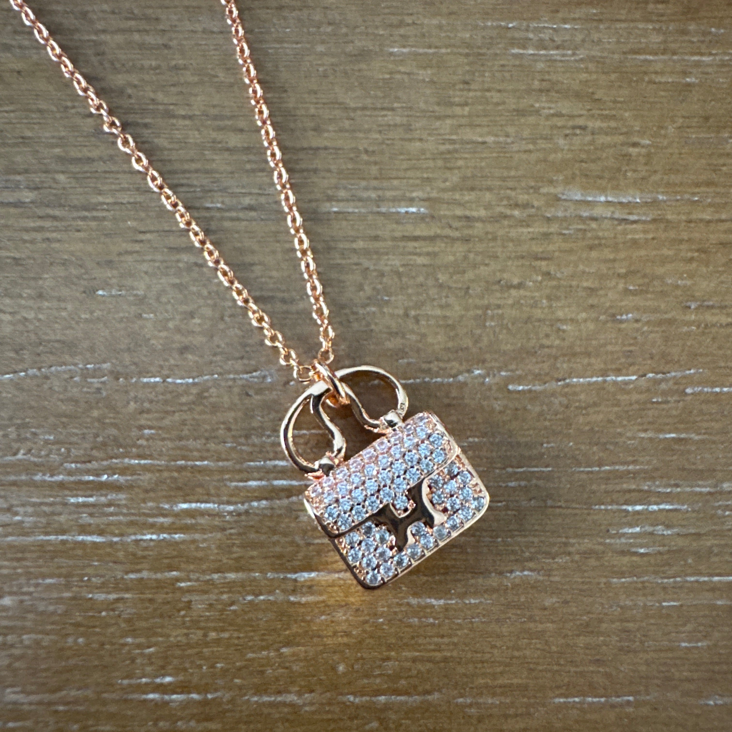 Rose Gold Purse Necklace
