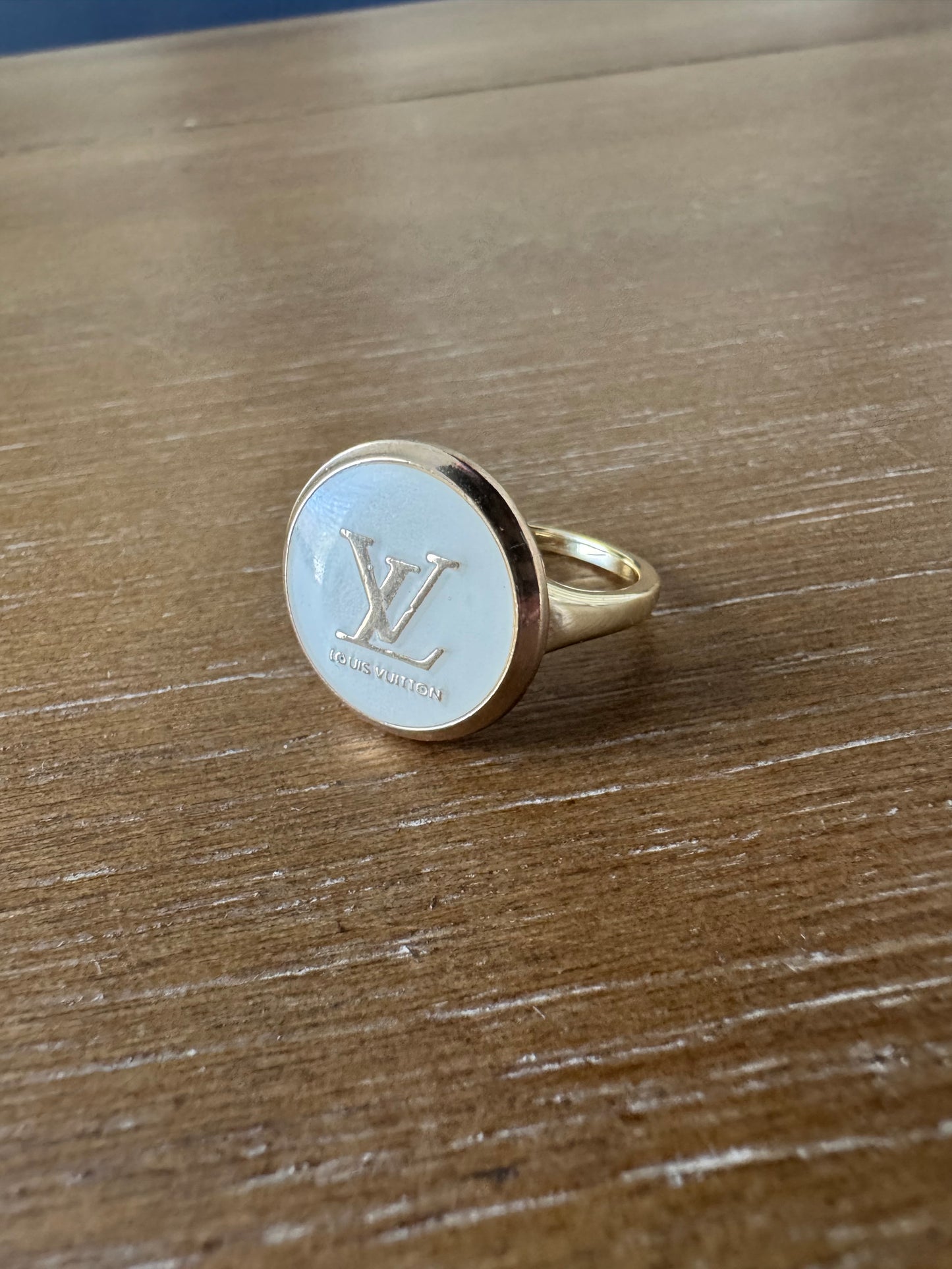 Rings- White Enamel Monogram