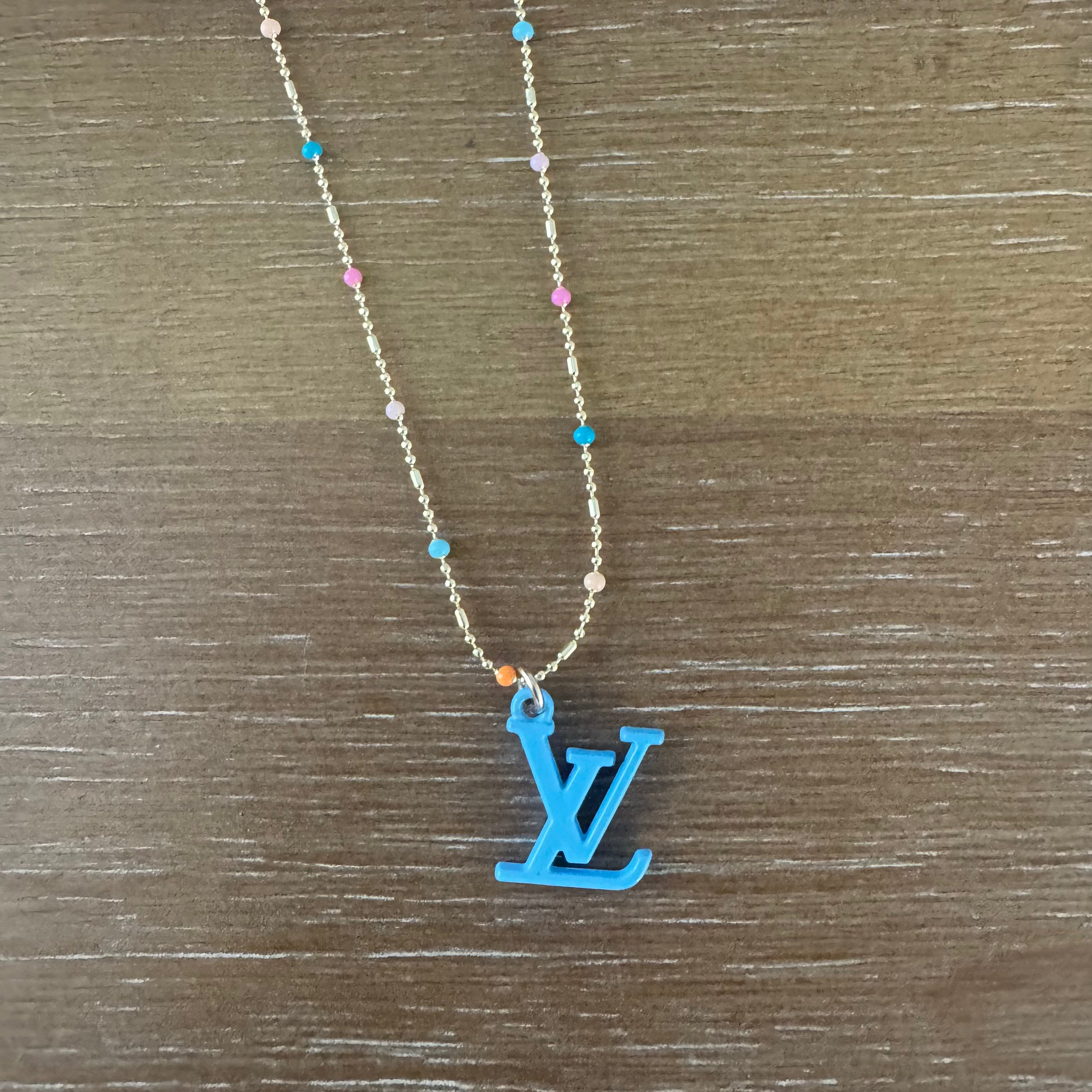 Blue Monogram Necklace