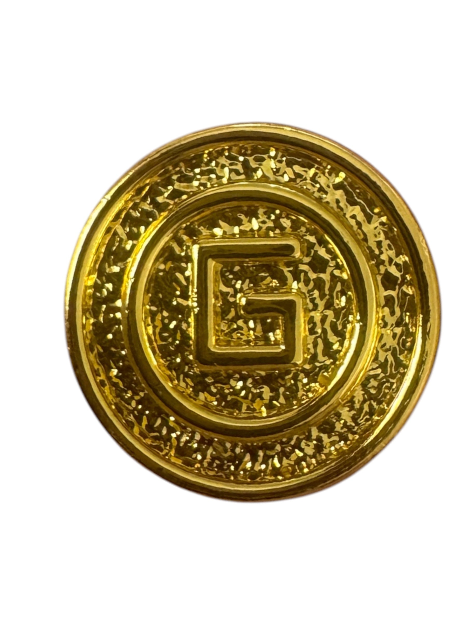 Yellow Gold Single Monogram Stud Earrings