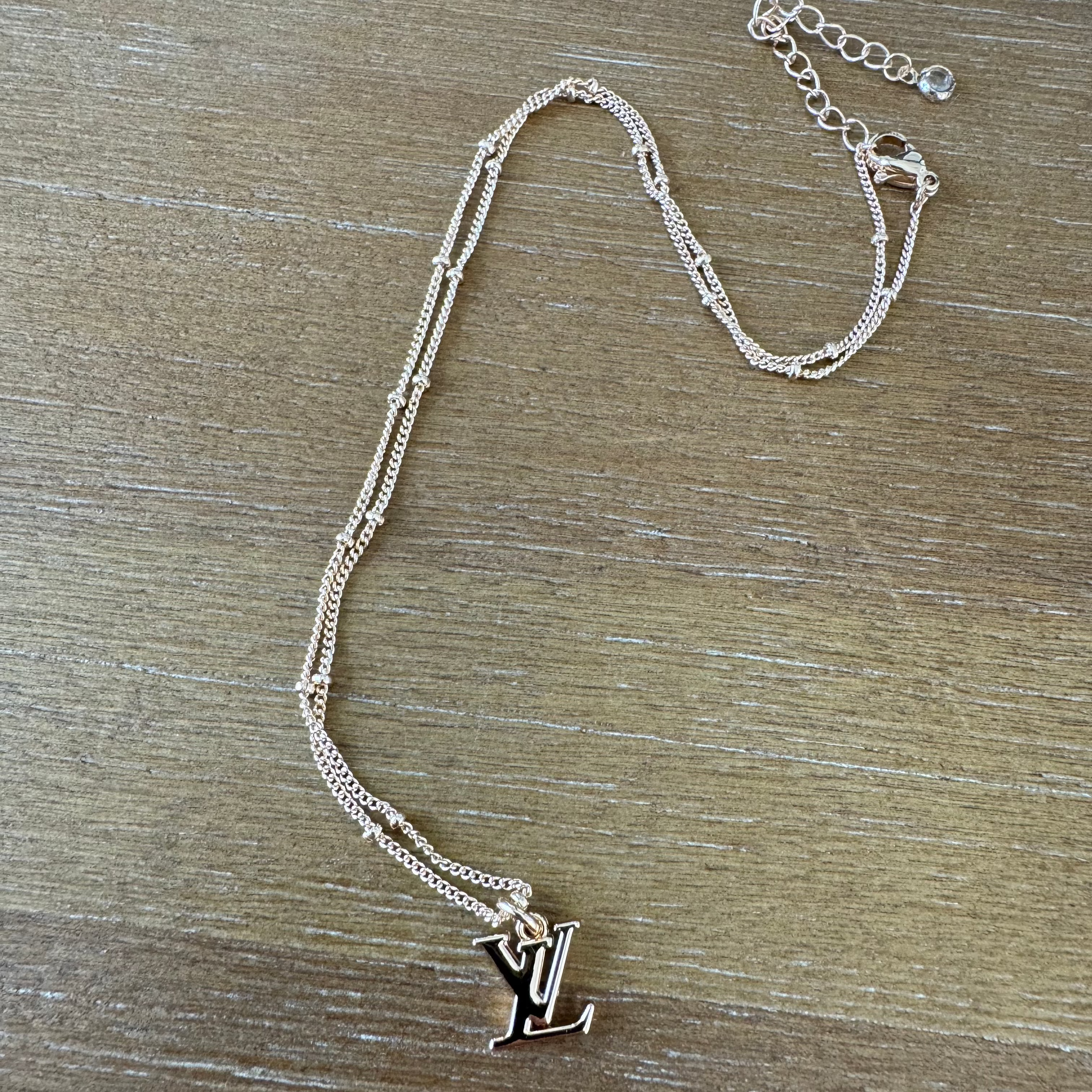 Mini Monogram on Orbit Chain Necklace