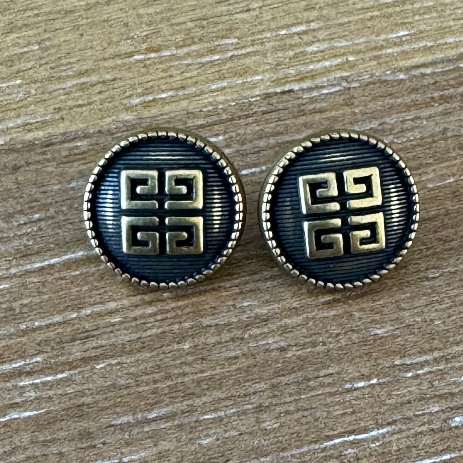 Black and Rusted Gold Mini Earring Studs
