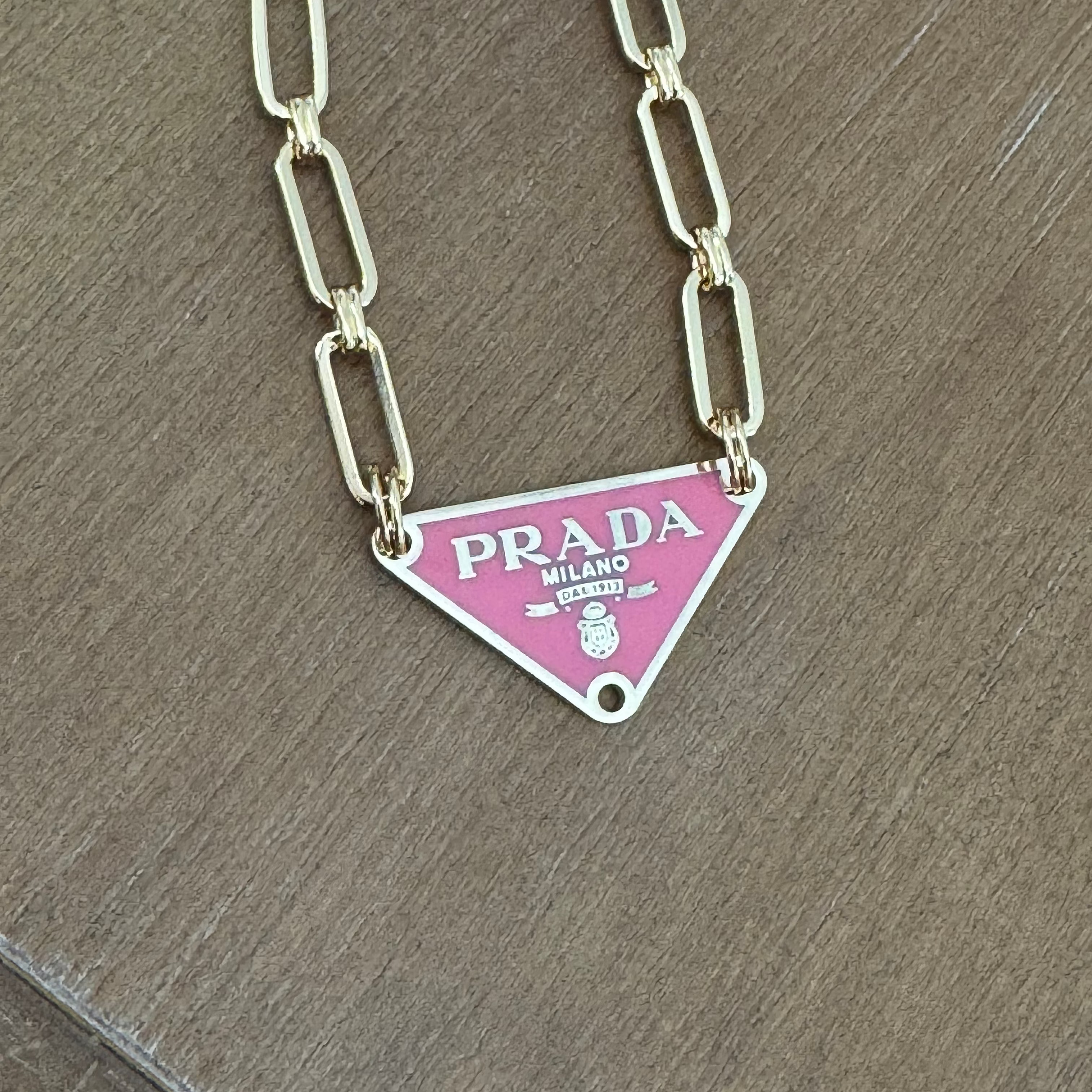 Pink Tag Necklace