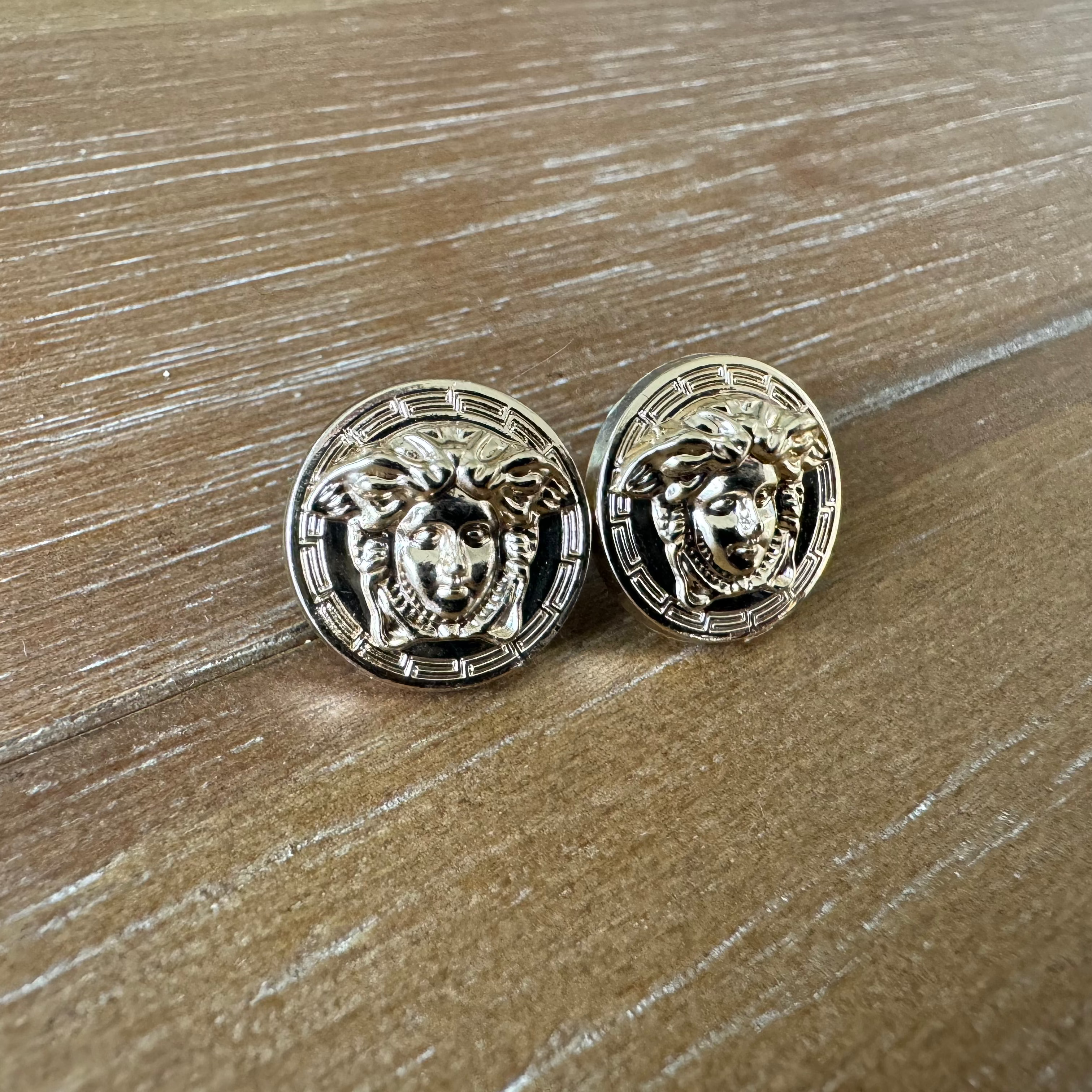Medusa Gold Stud Earrings