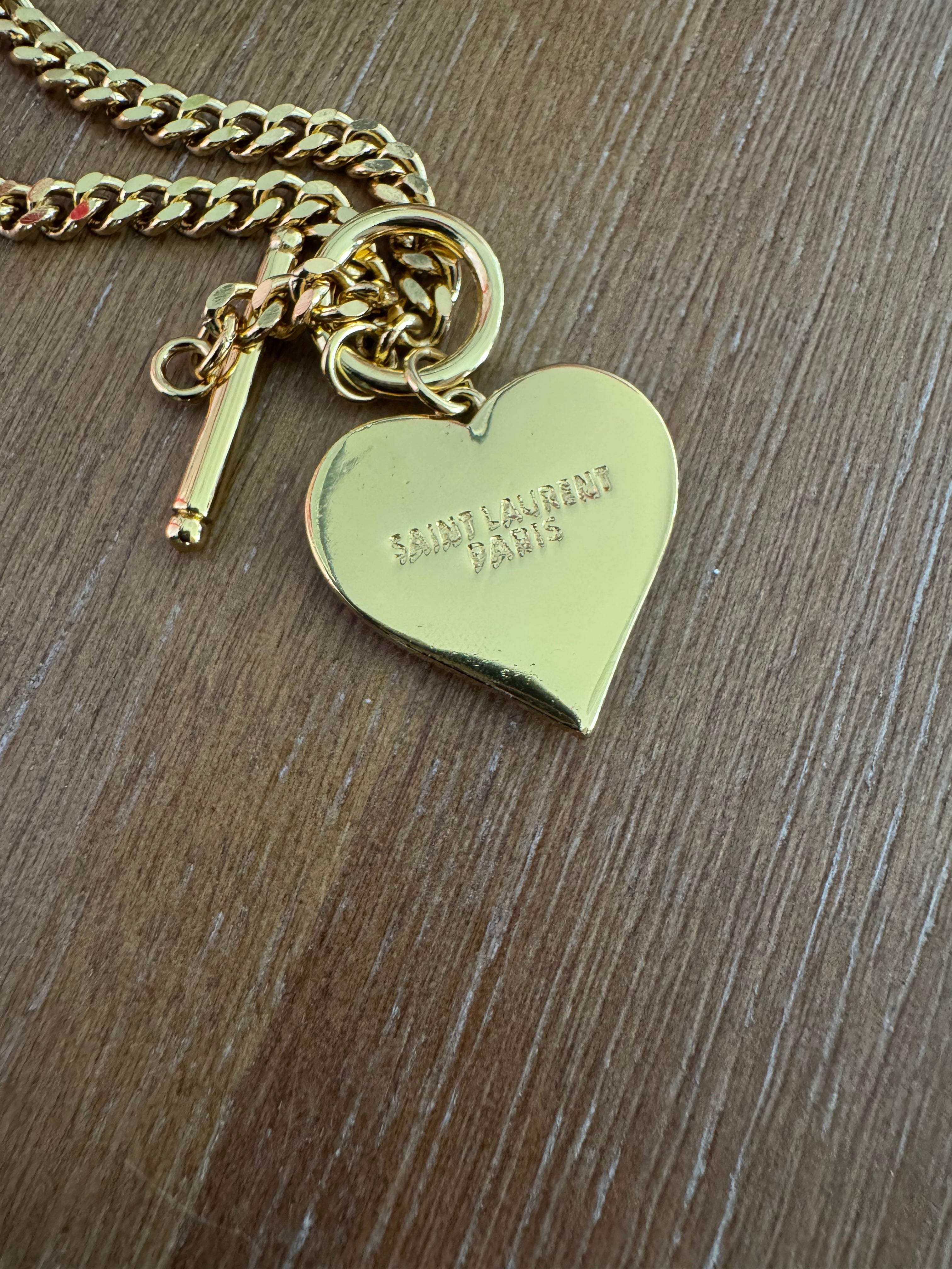 Heart Rhinestone Toggle Necklace