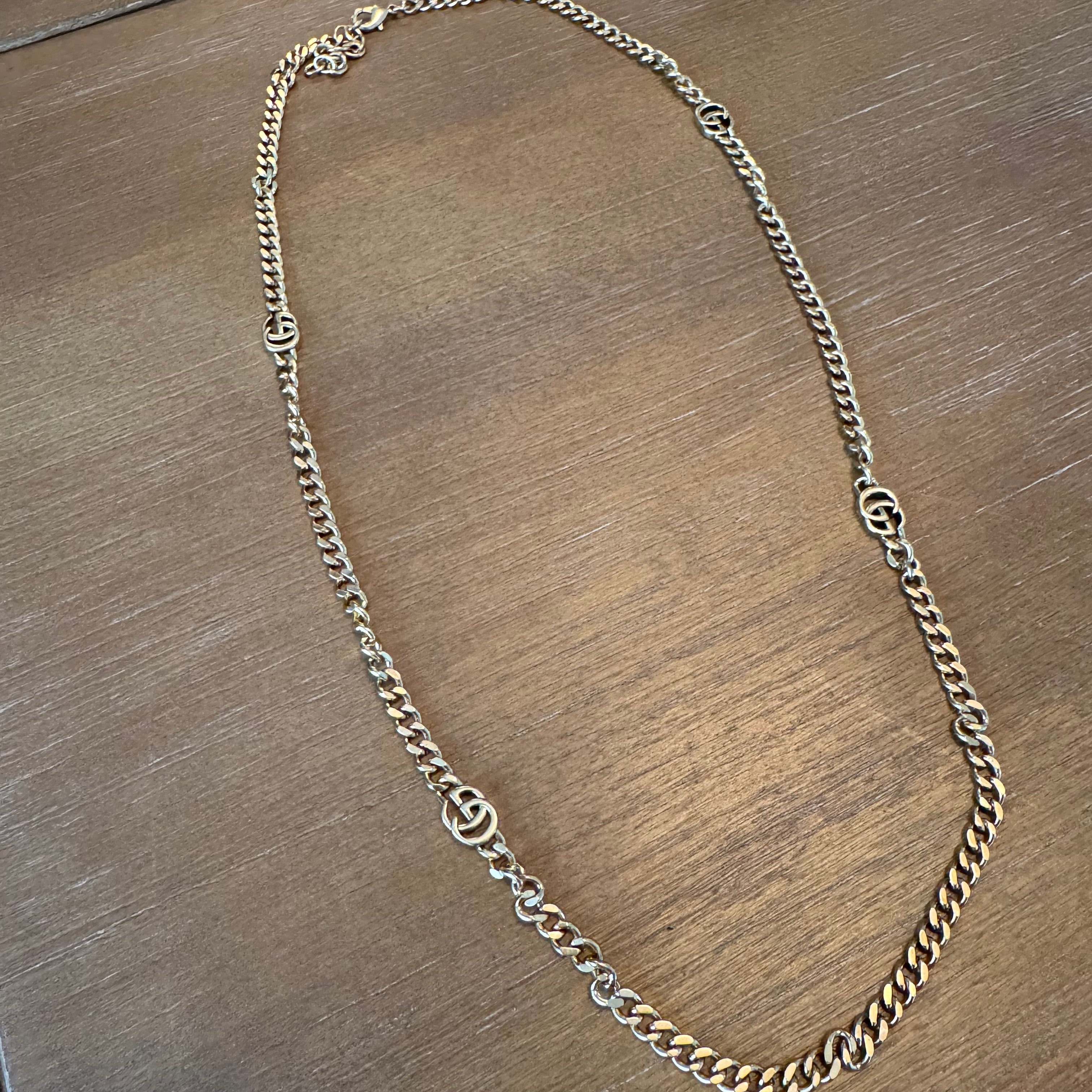Gold Long Cuban Chain with Monograms