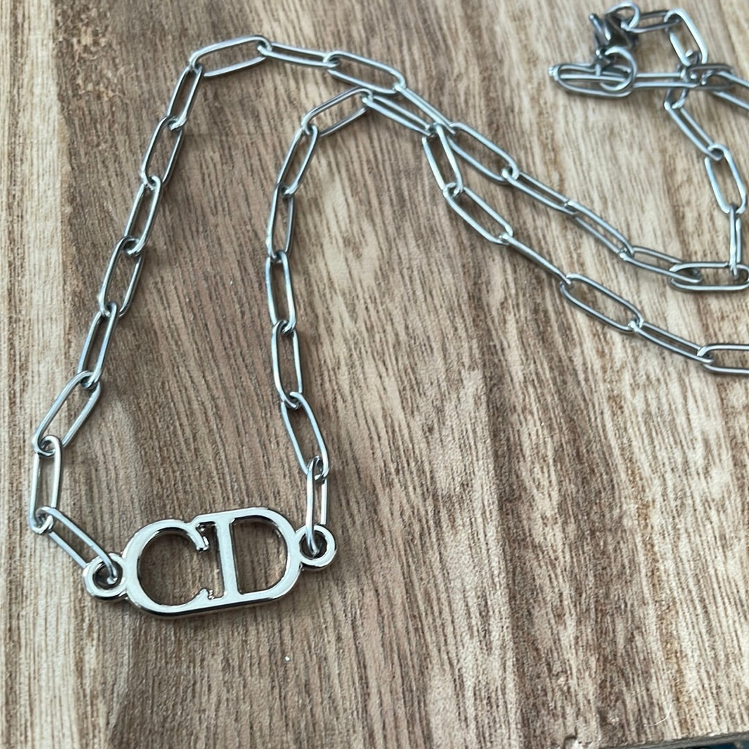 Silver Monogram Necklace
