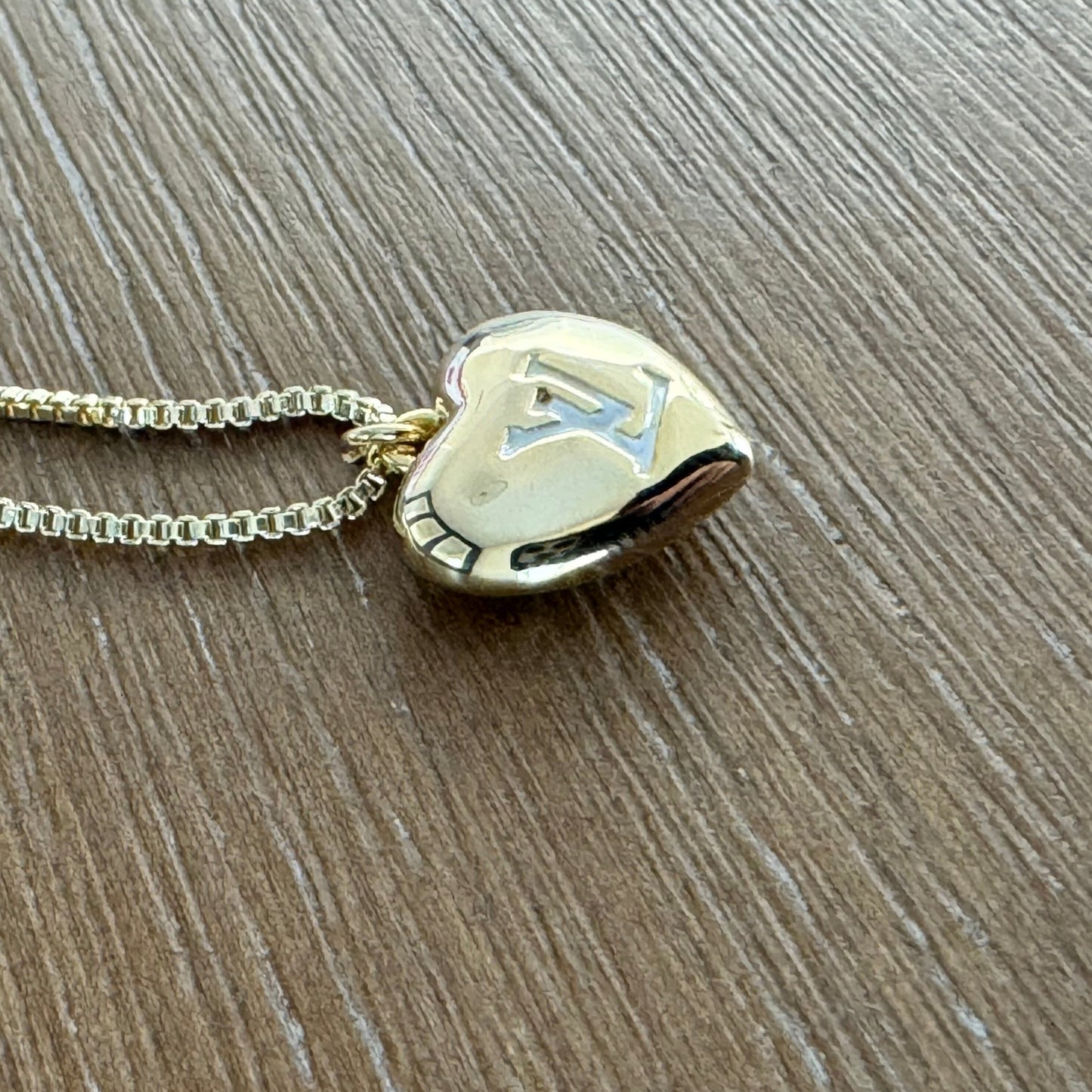 Yellow Gold Bubble Heart Necklace