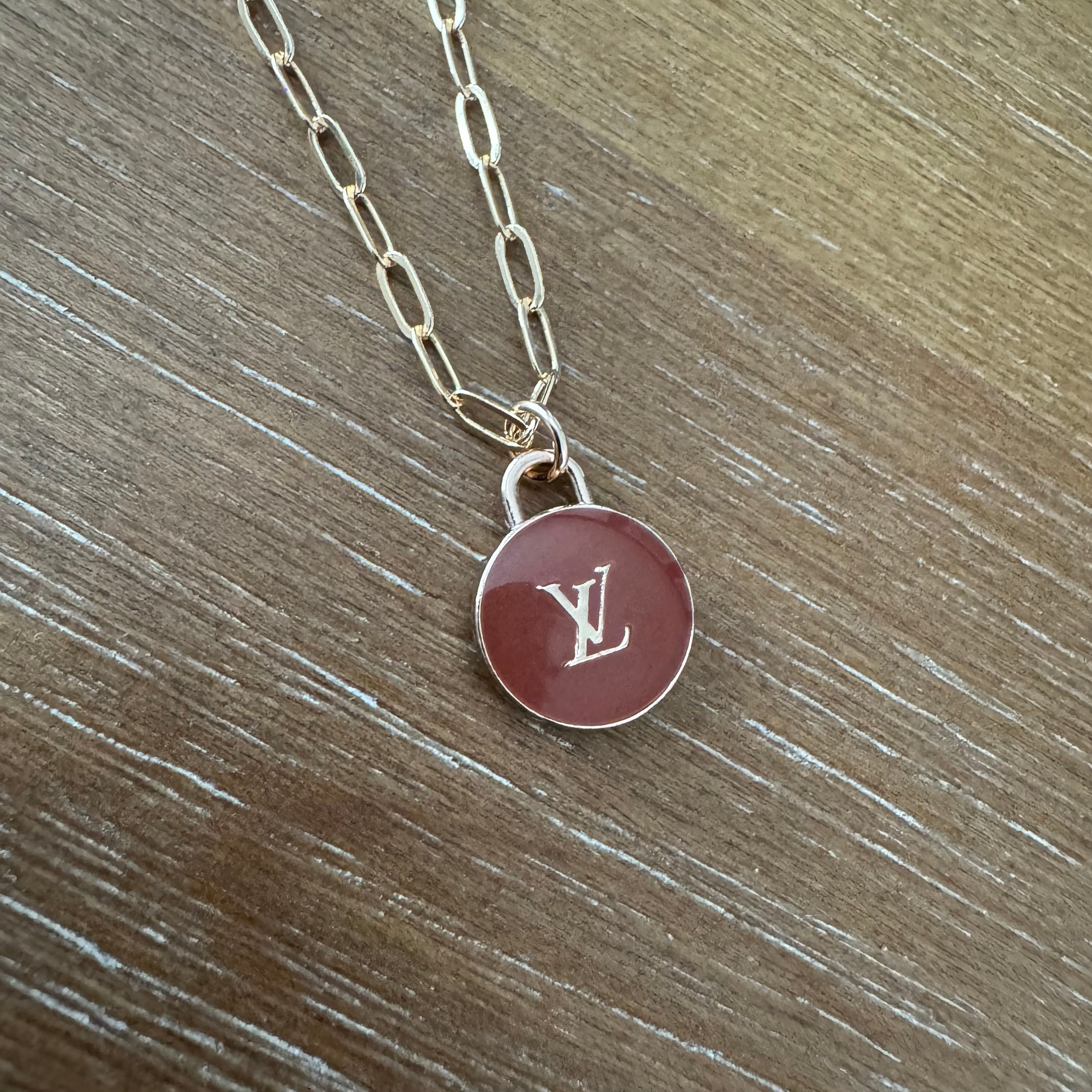 Brown Enamel on Paperclip Chain