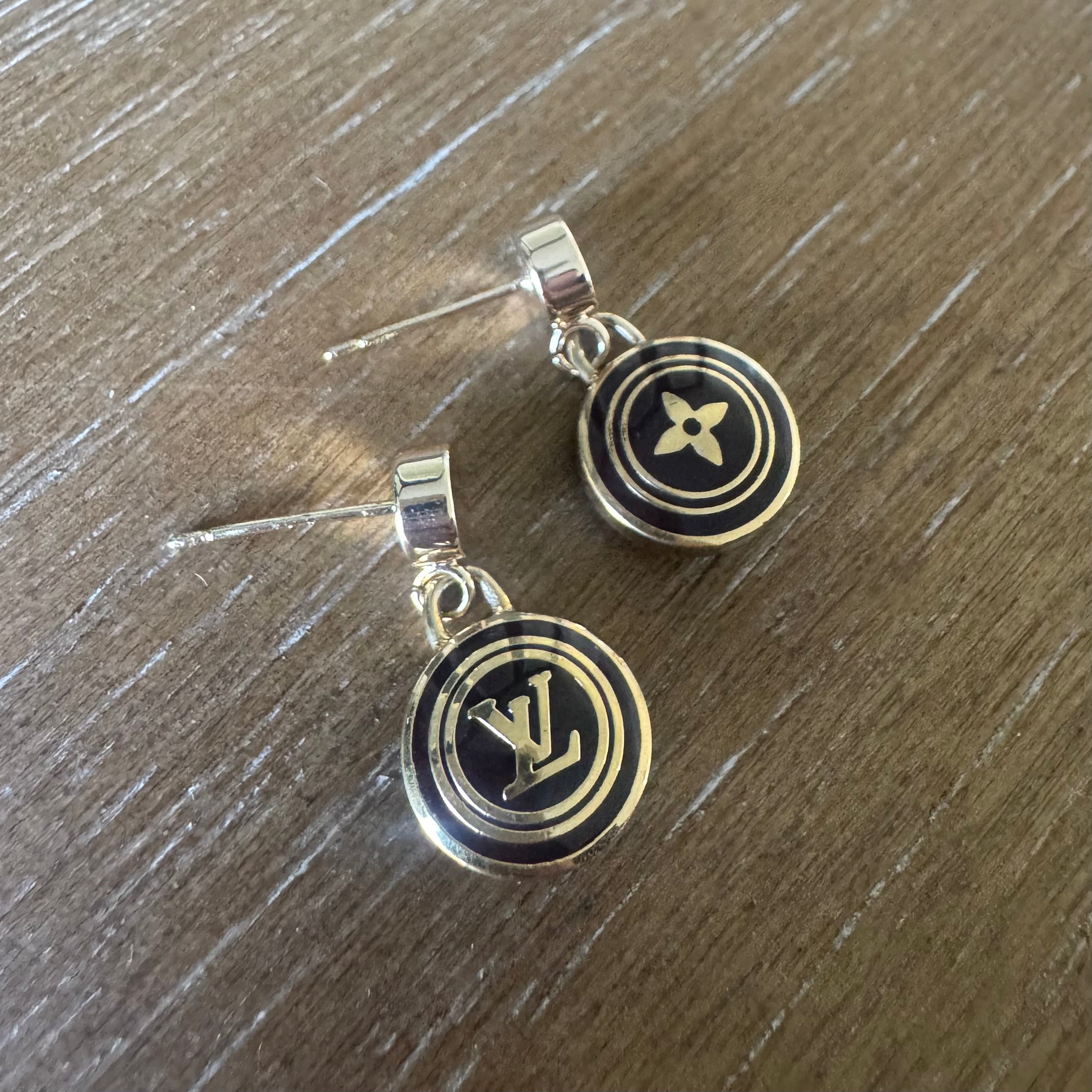 Brown Mismatched Enamel Post Earrings