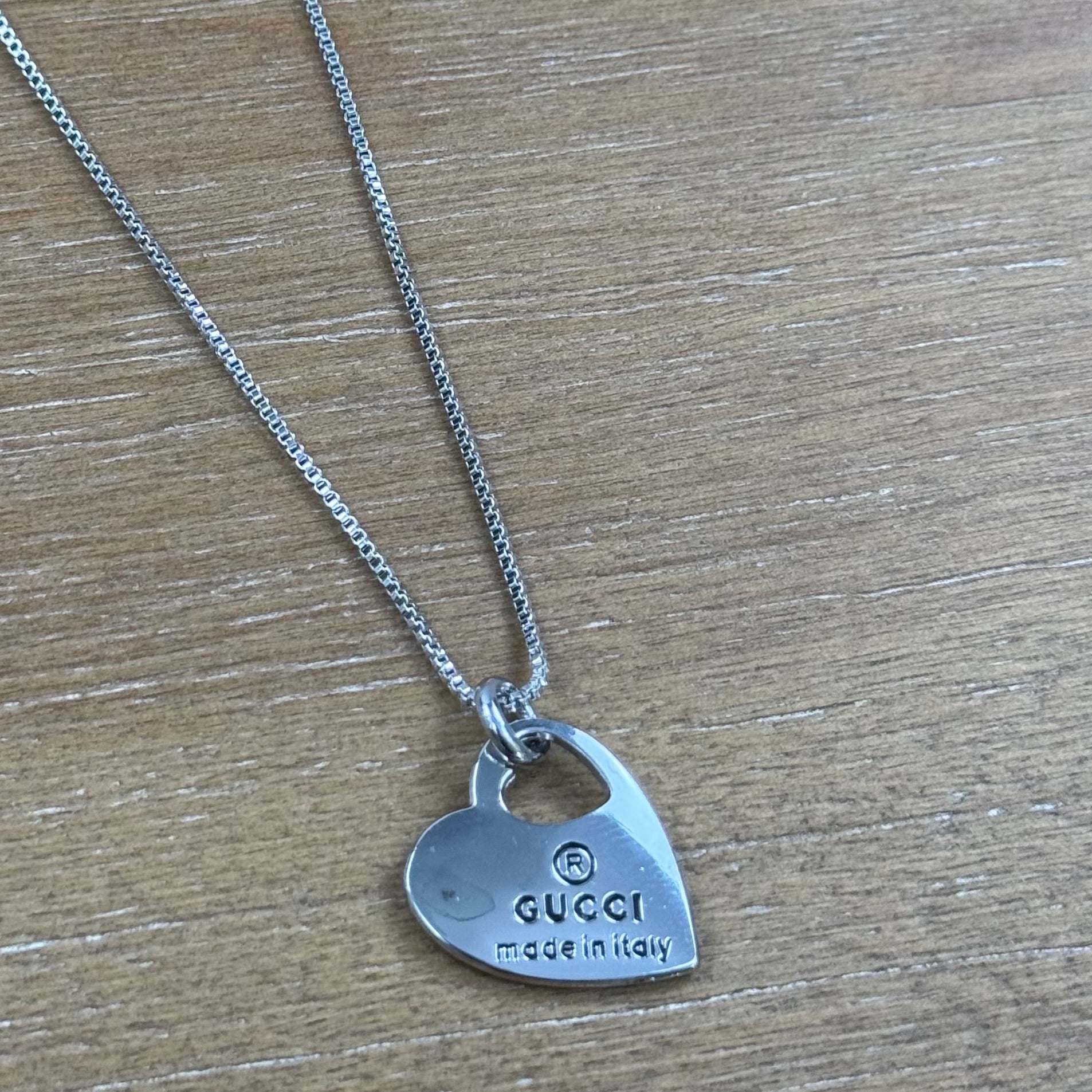 Double Heart Silver Necklace