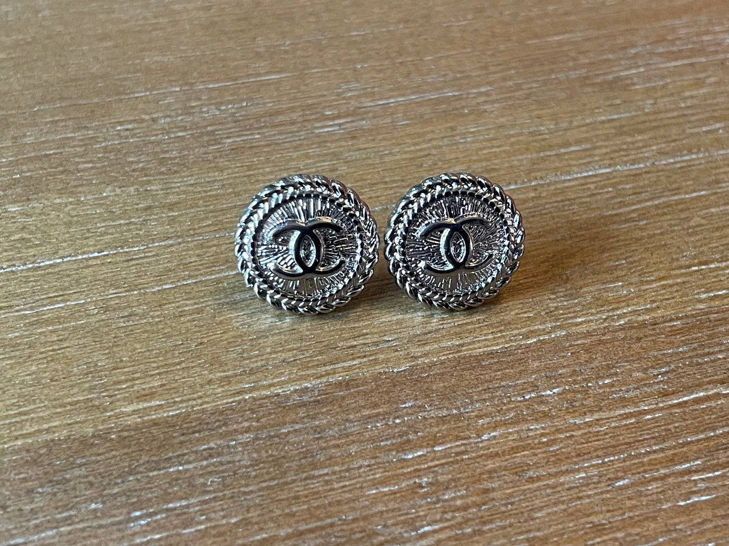 Silver Rope Button Studs