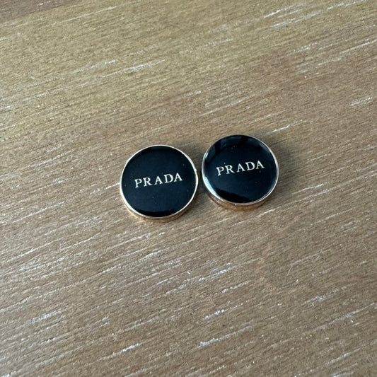 Black Name Enamel Stud Earrings