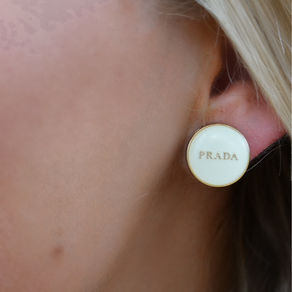 Black Name Enamel Stud Earrings