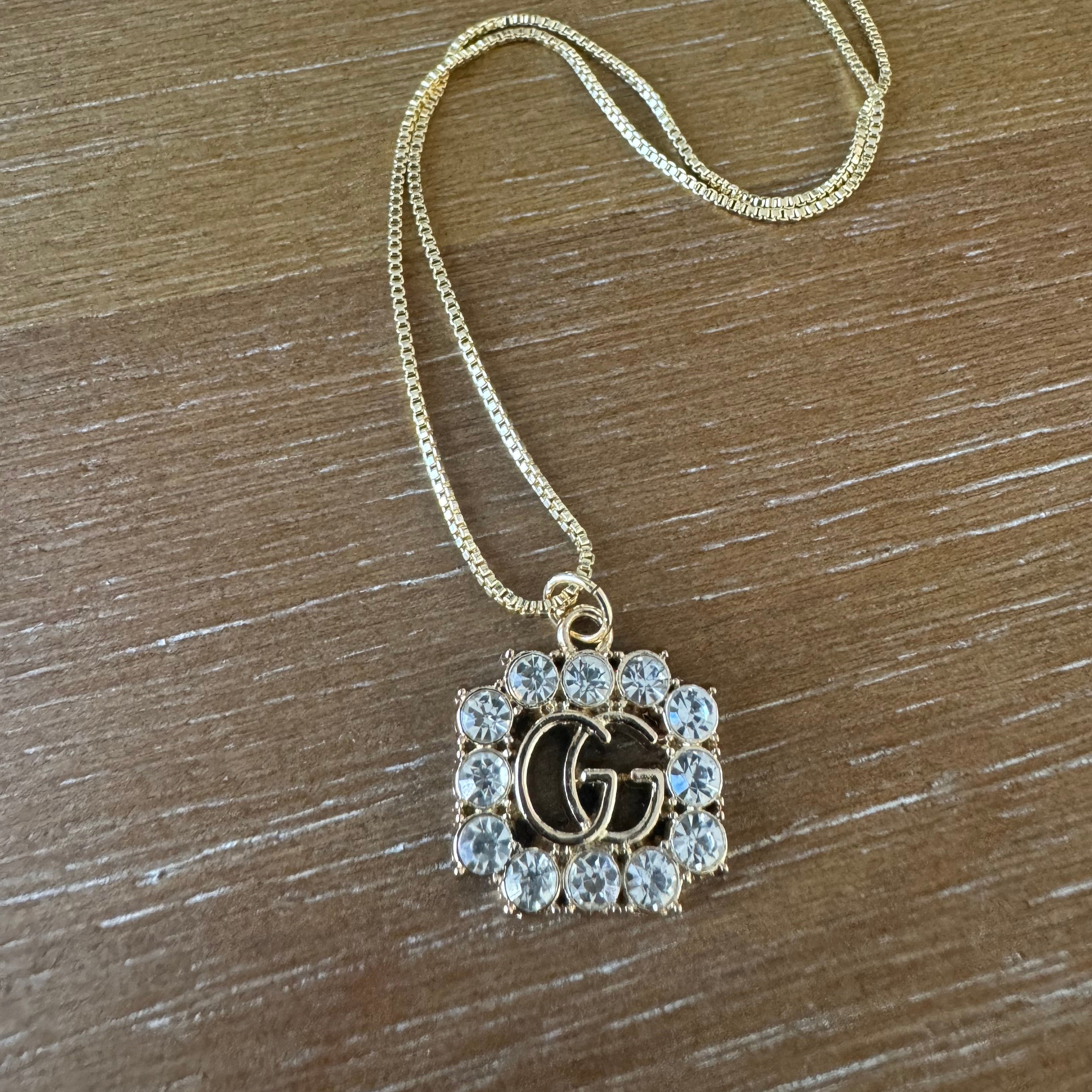 Rhinestone Monogram Necklace