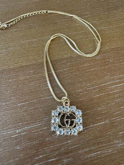 Rhinestone Monogram Necklace