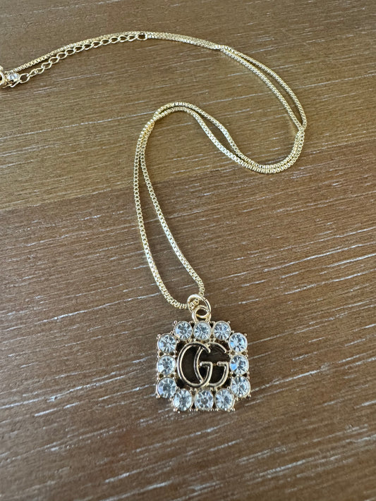 Rhinestone Monogram Necklace