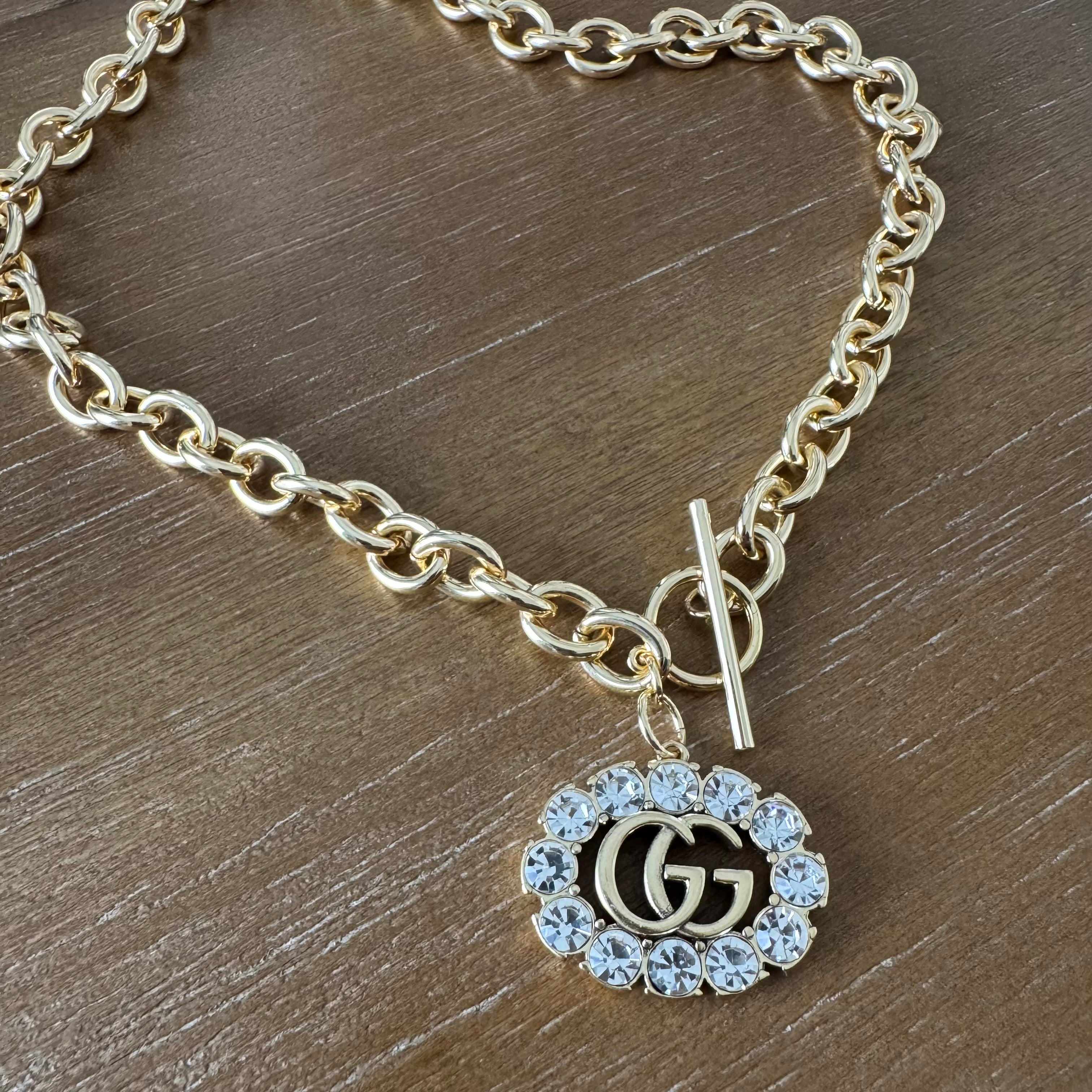 Large Rhinestone Monogram Toggle