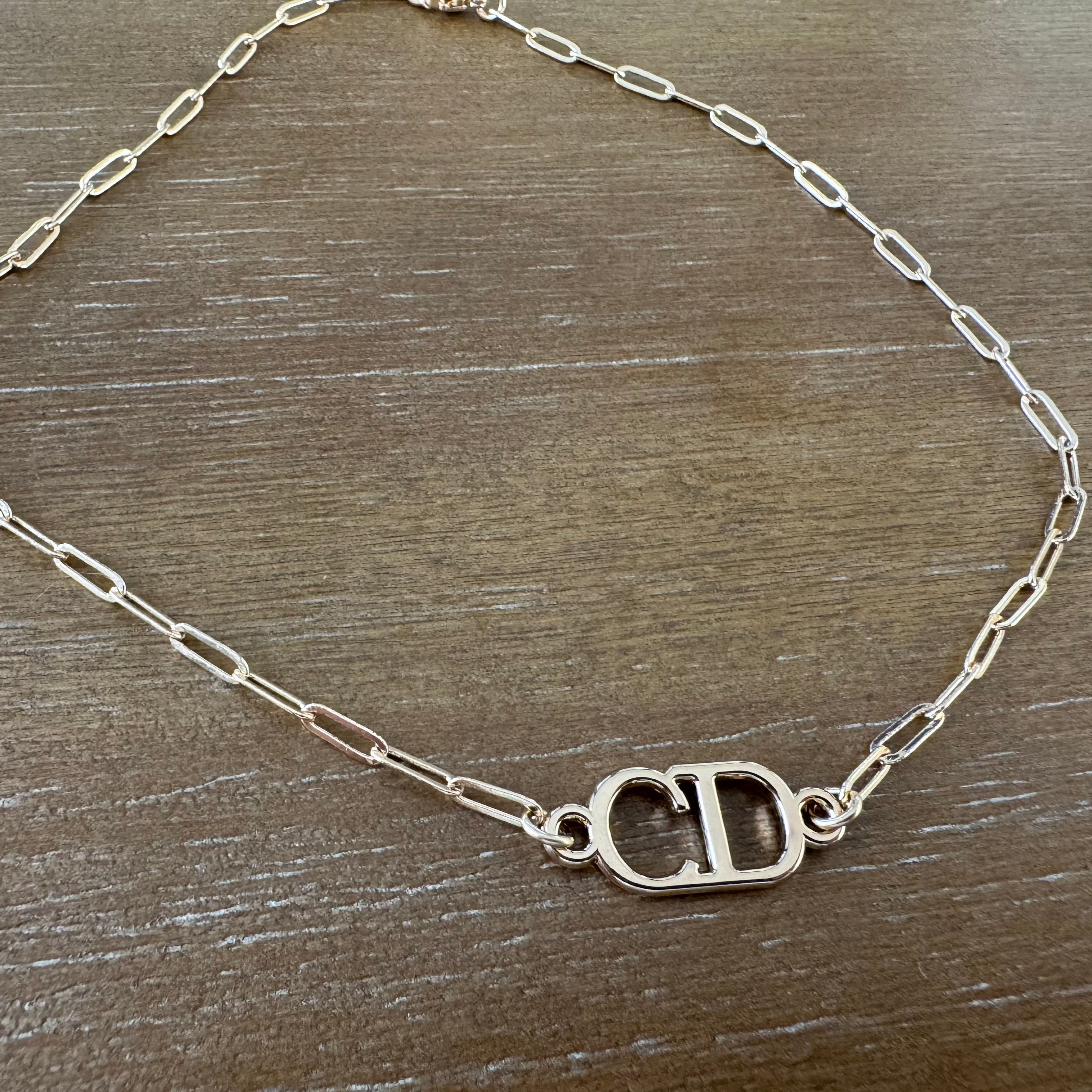 Gold Monogram Paperclip necklace