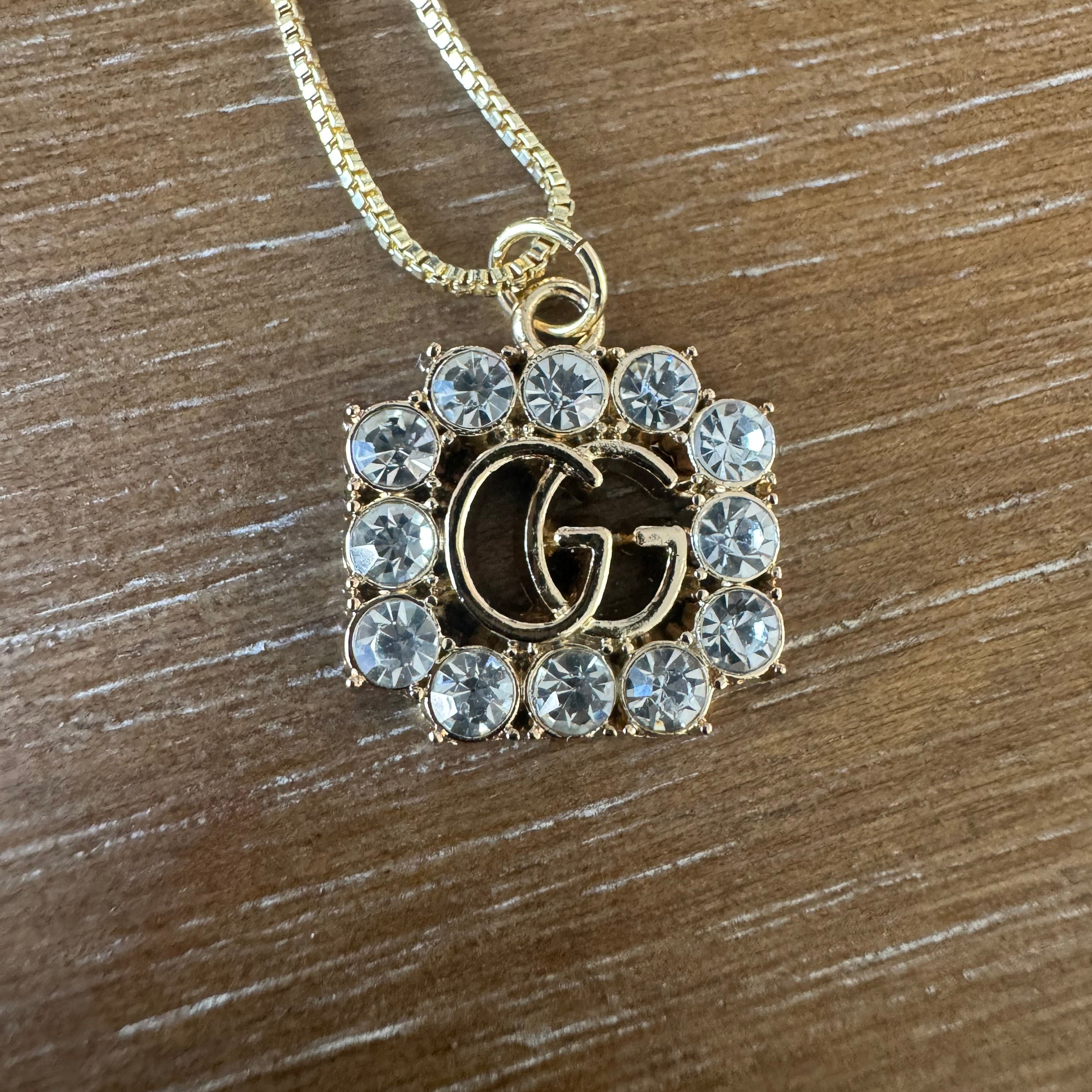 Rhinestone Monogram Necklace