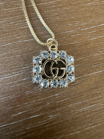 Rhinestone Monogram Necklace