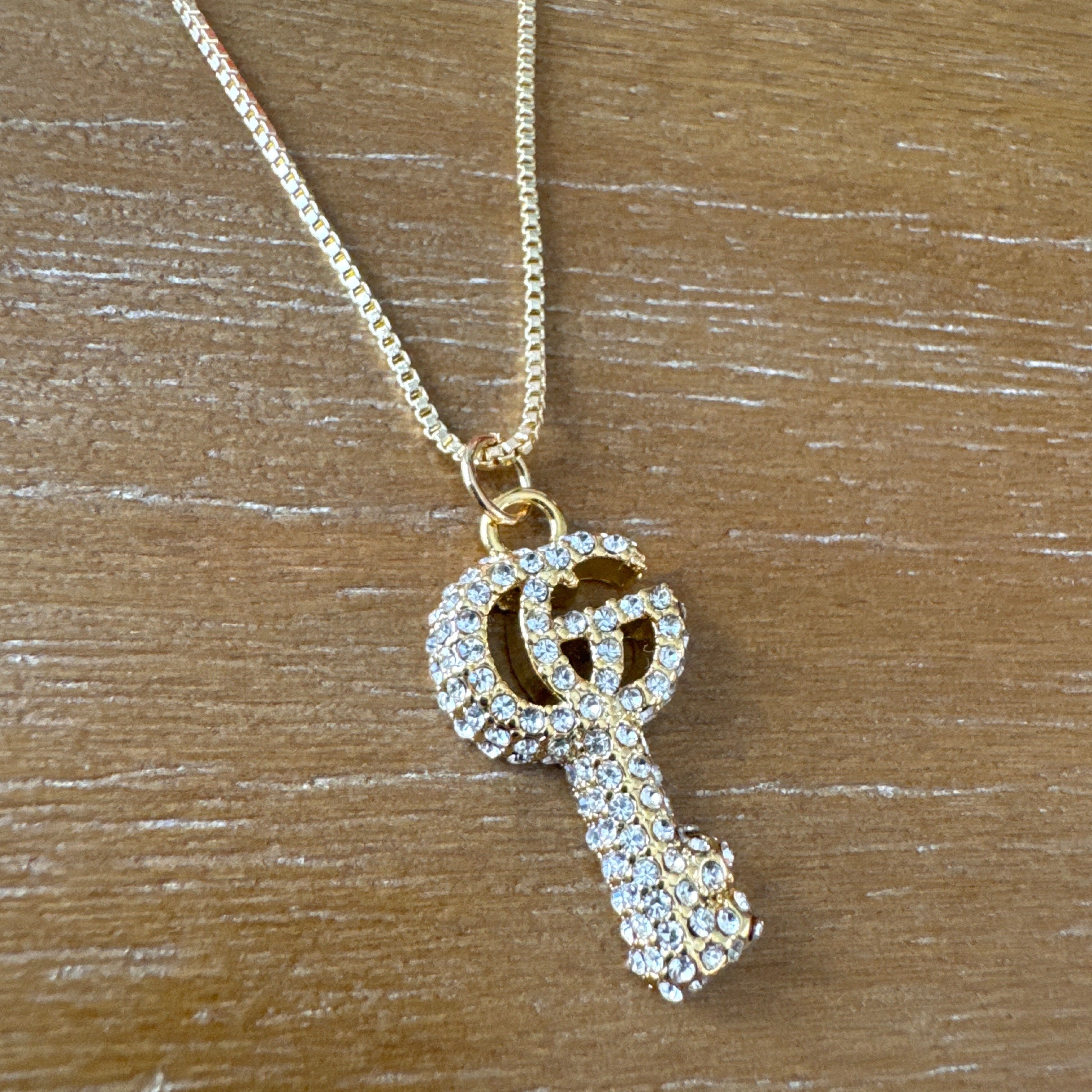 Rhinestone Key Necklace