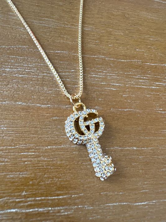 Rhinestone Key Necklace