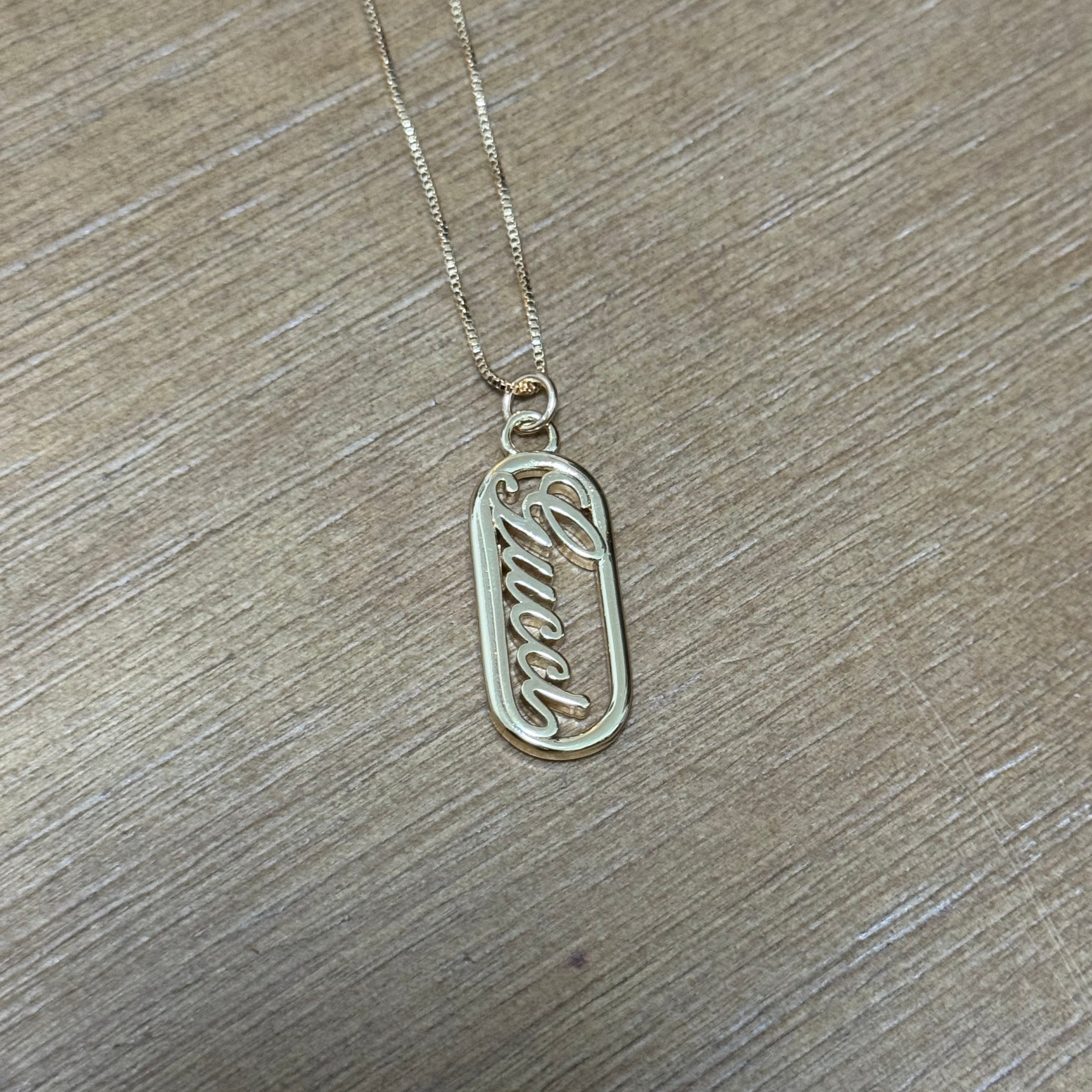 Gold Oval Dog Tag