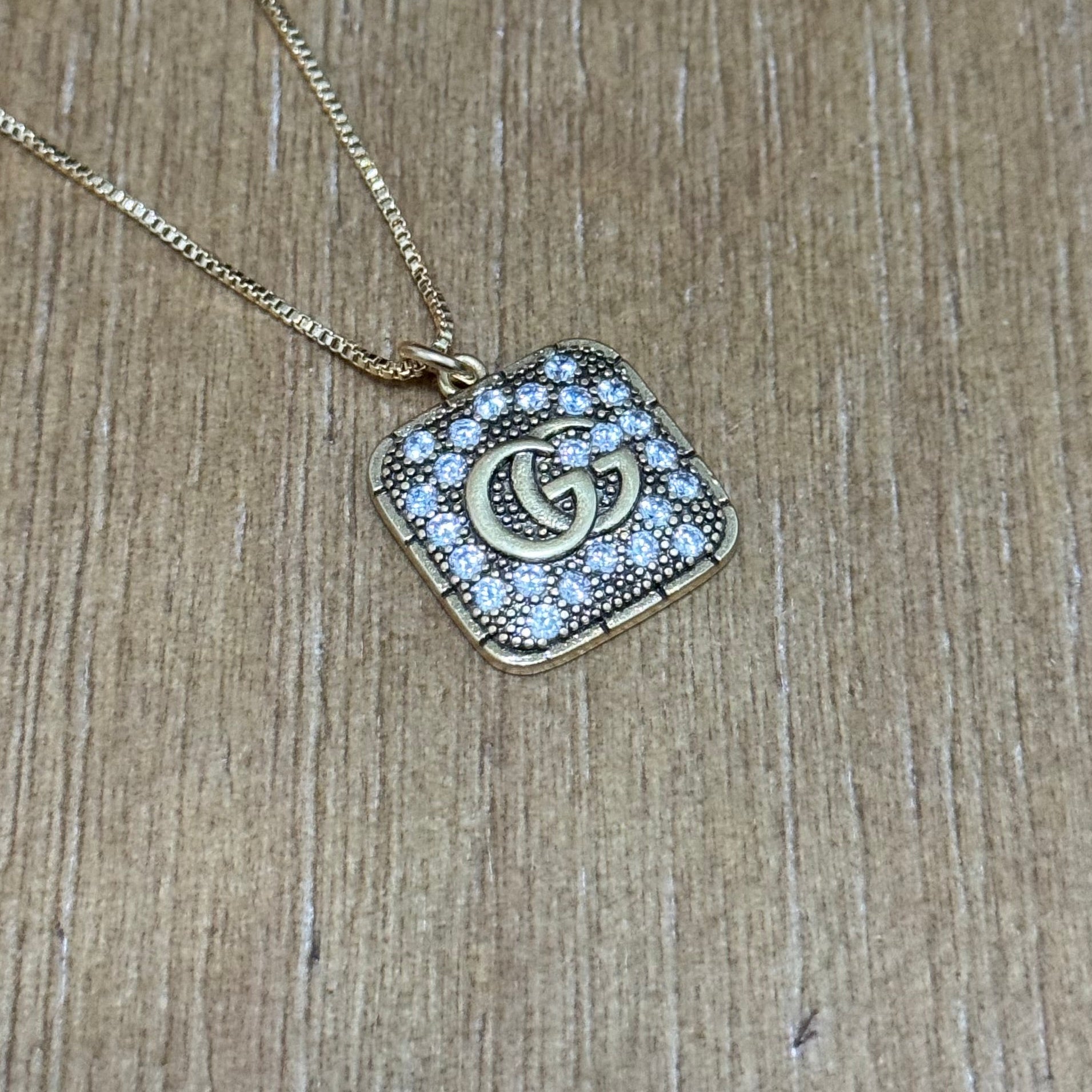 Square Rhinestone Necklace