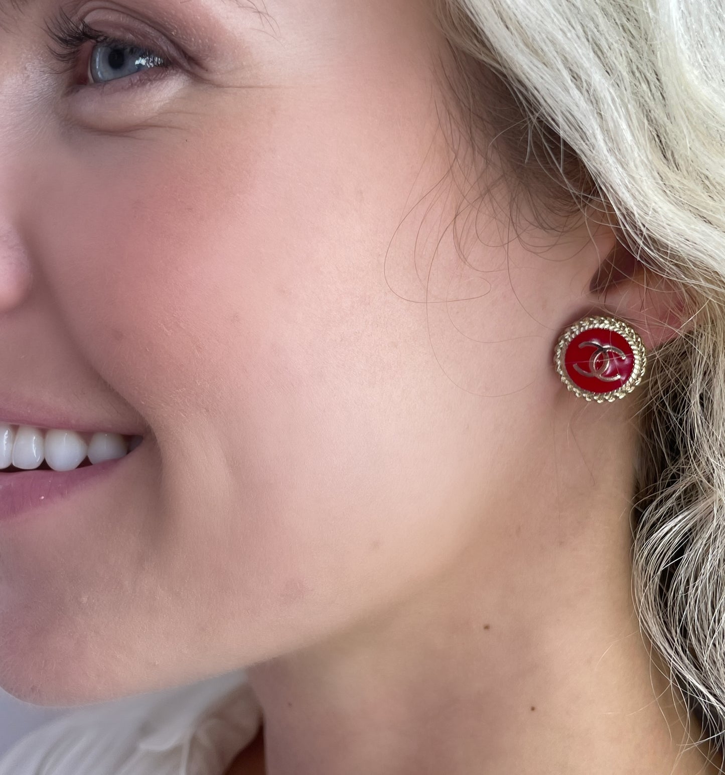 Red Rope Stud Earrings