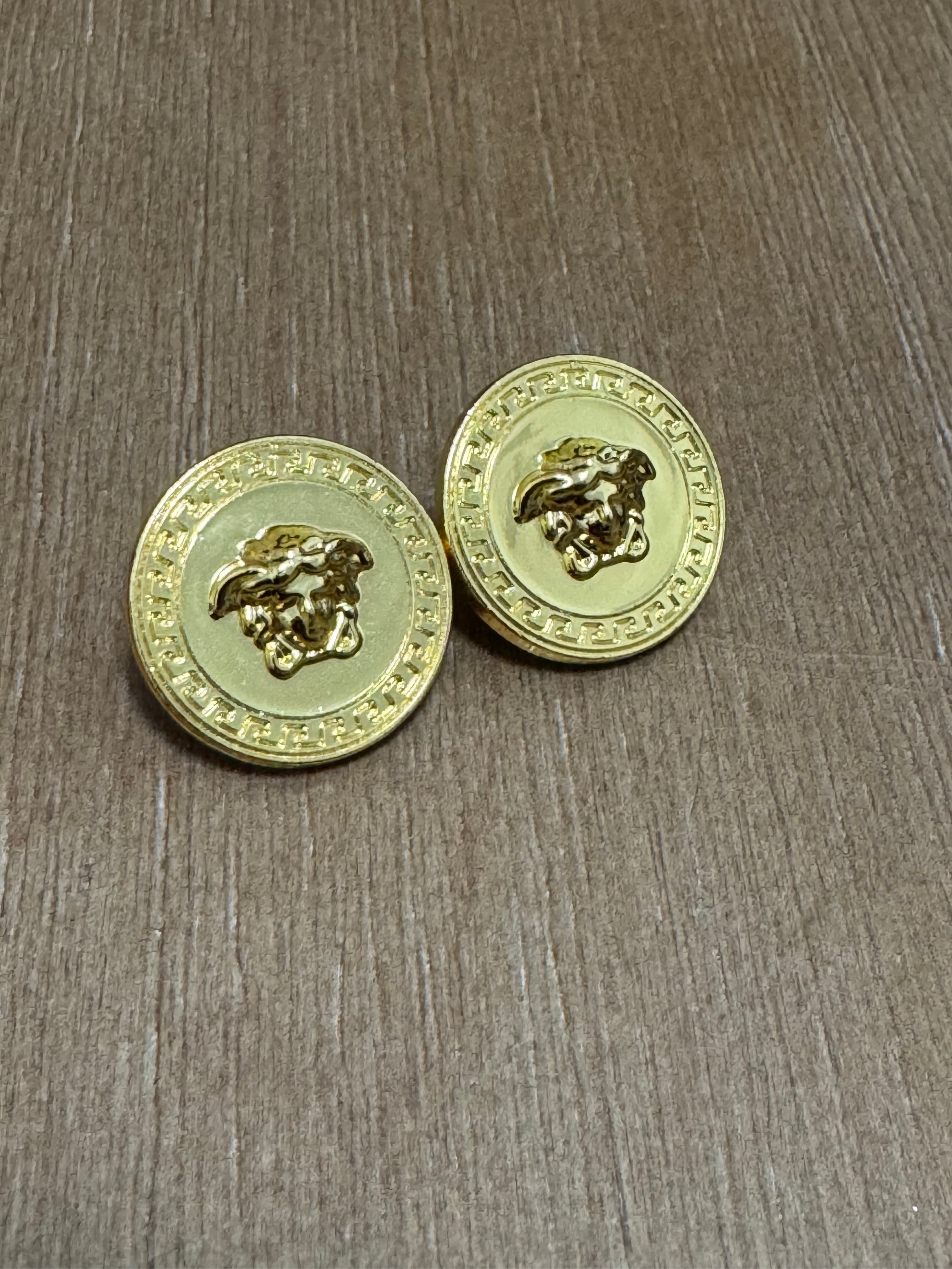 Yellow Gold  Large Medusa Stud Earrings