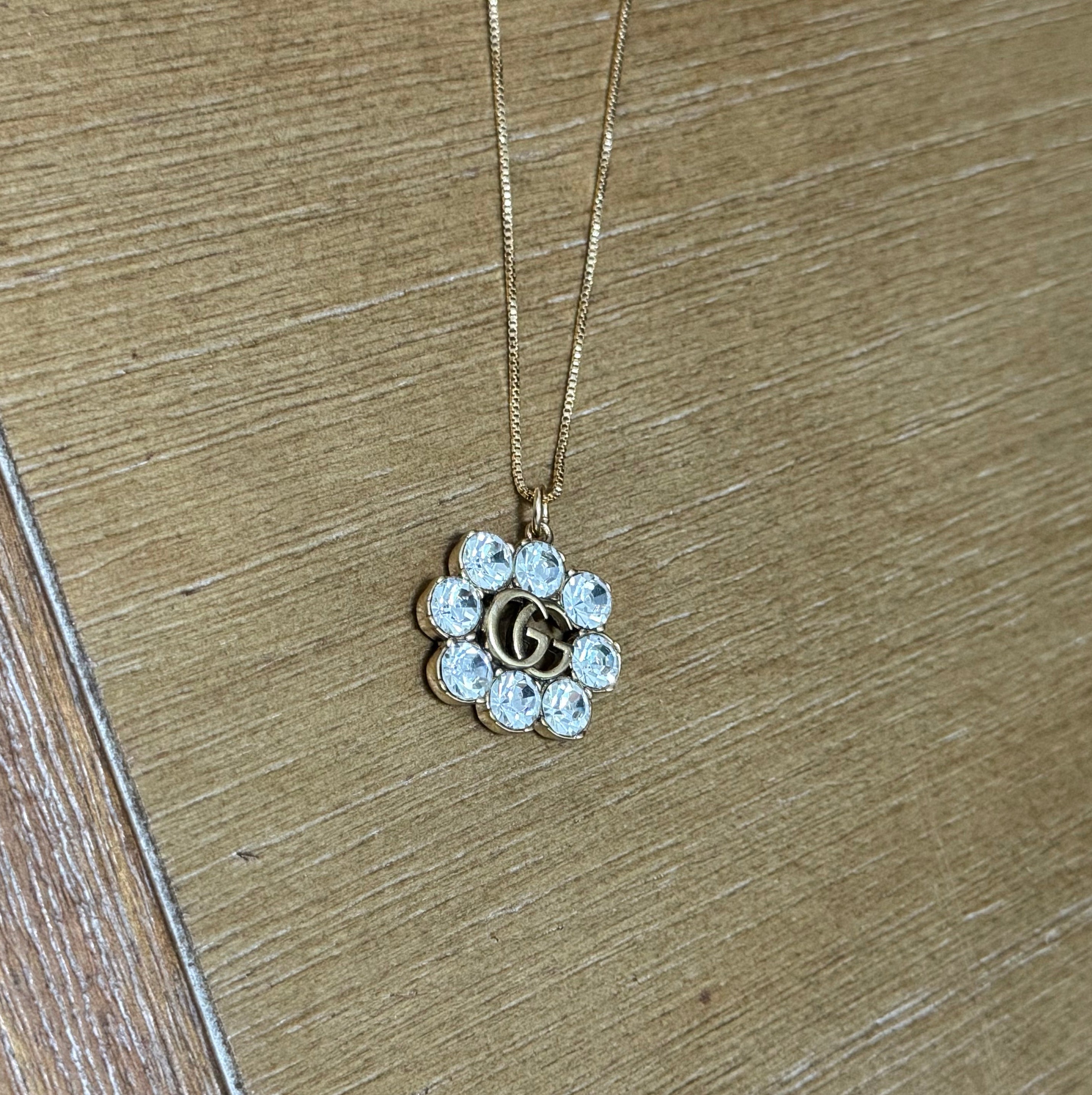 Gold Bubble Rhinestone Necklace