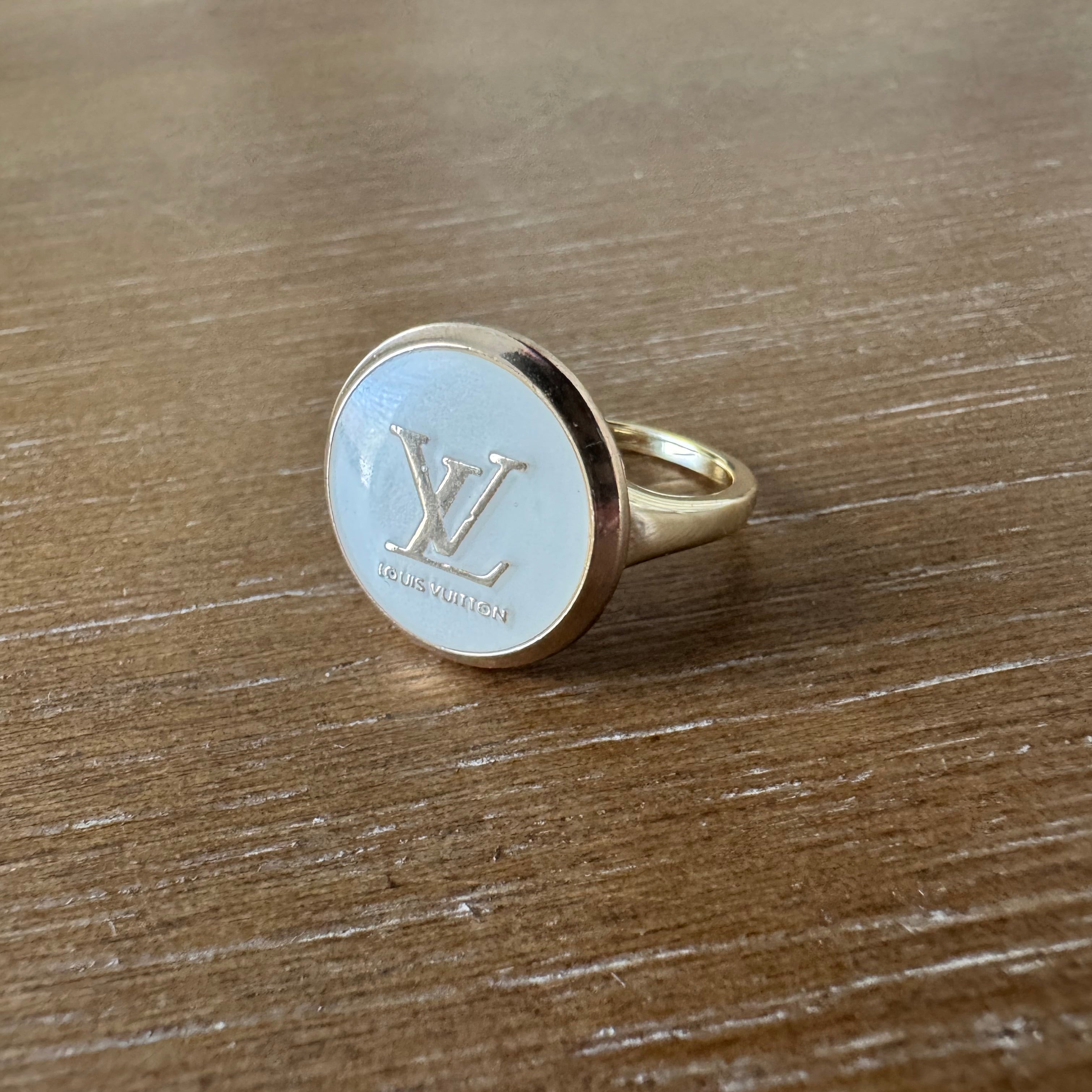 Rings- White Enamel Monogram