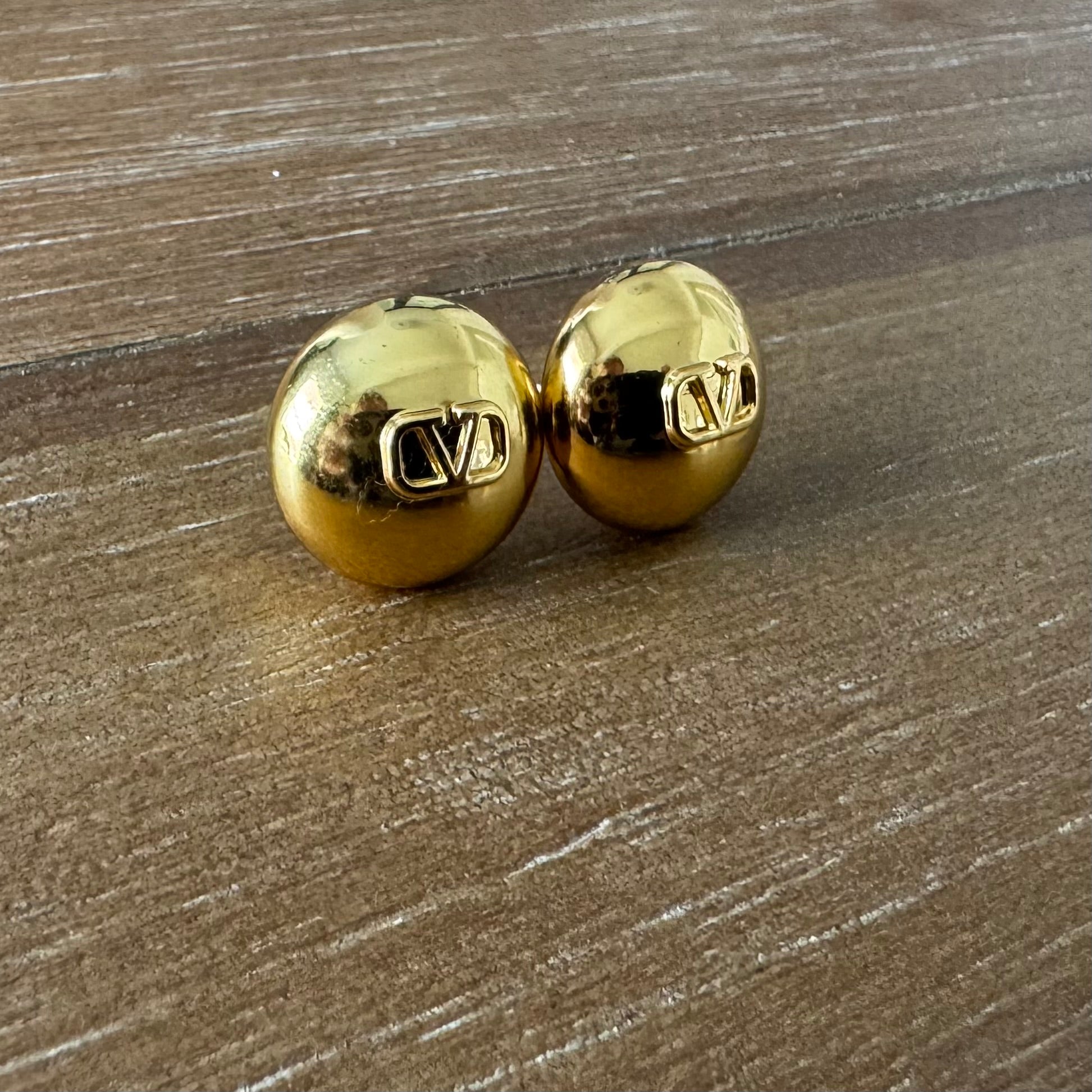 Gold Dome Stud Earrings