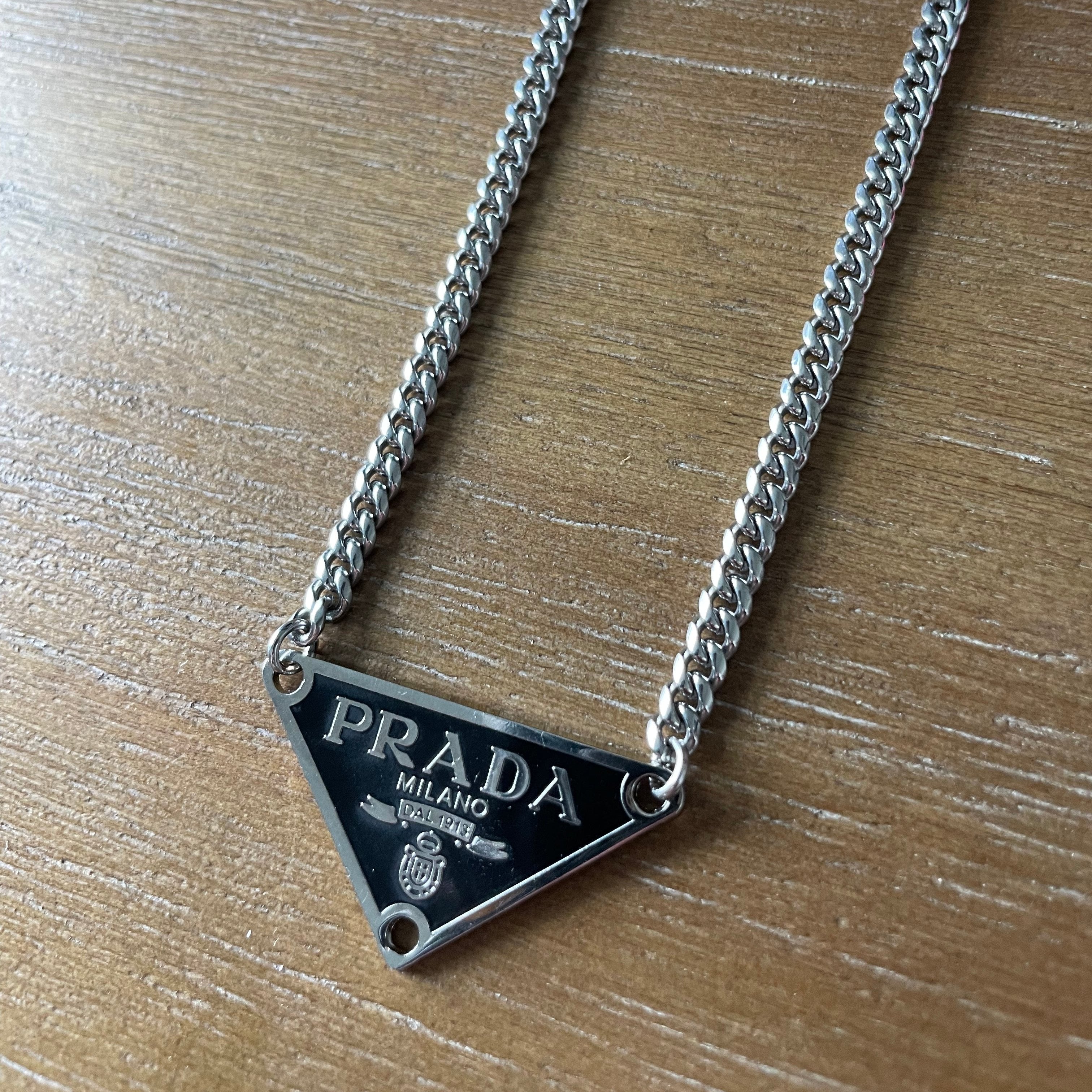 Black and Silver Tag Necklace
