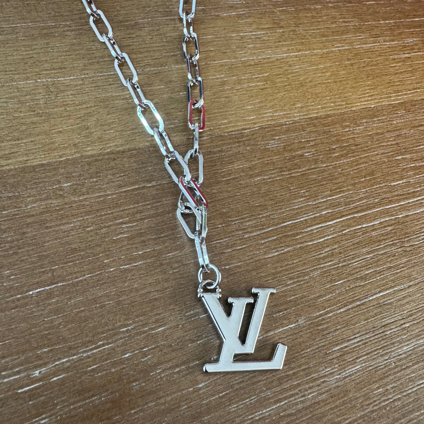 Silver Monogram Paperclip Necklace