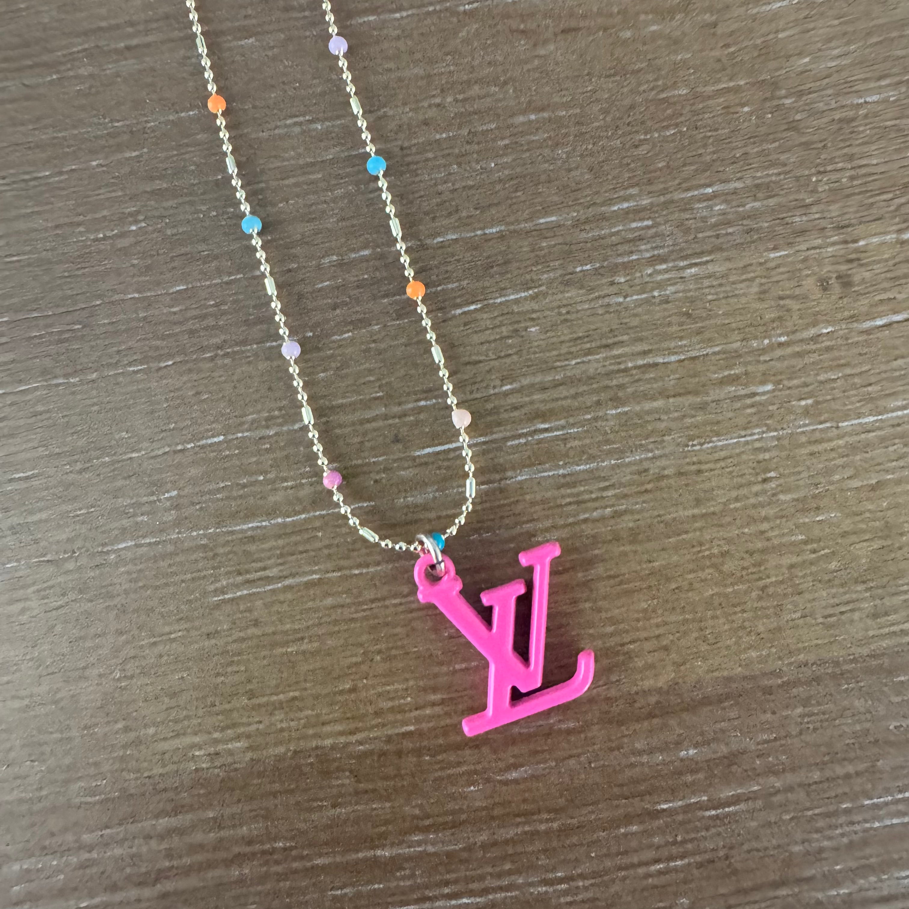 Pink Monogram Necklace