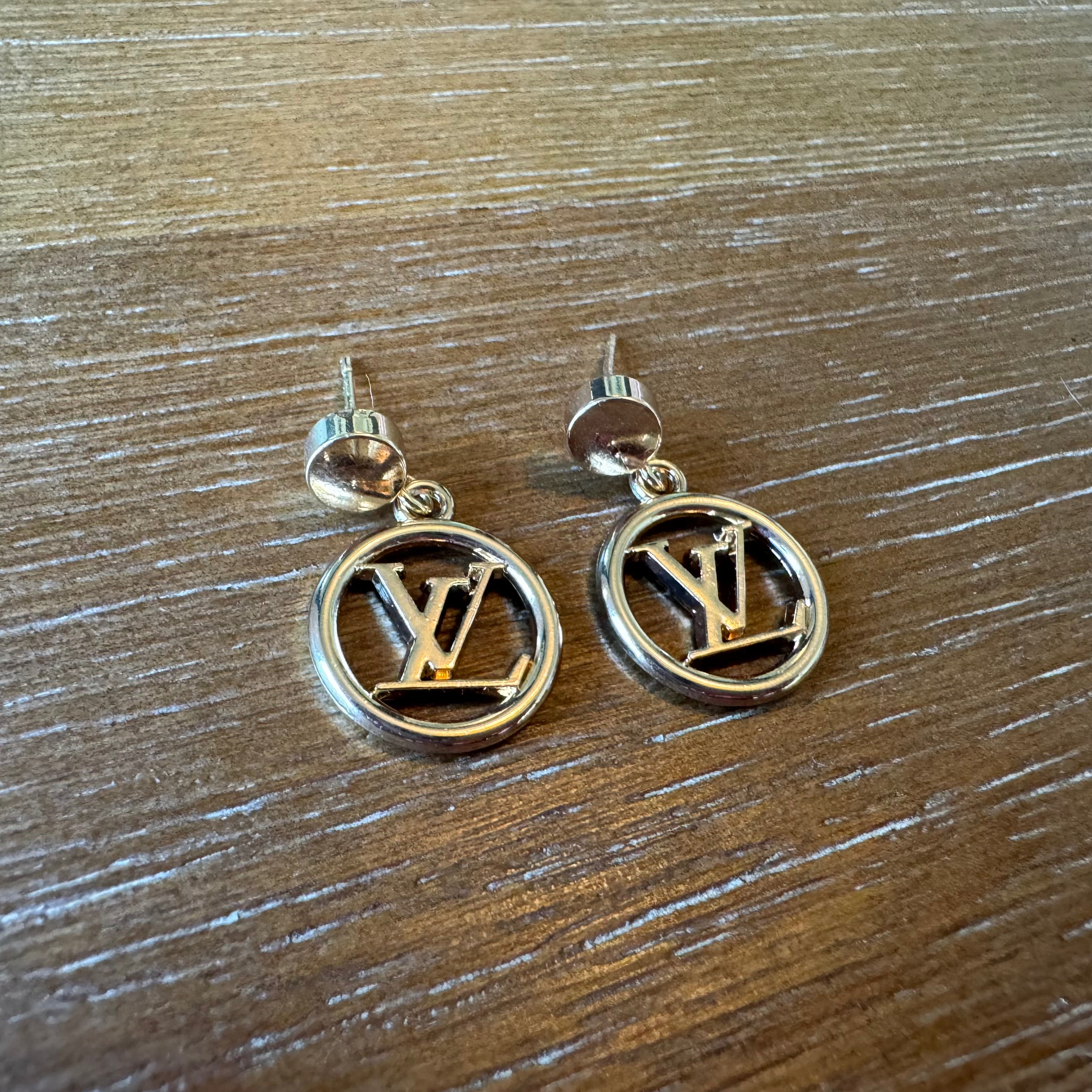 Round Monogram Dangle Earrings