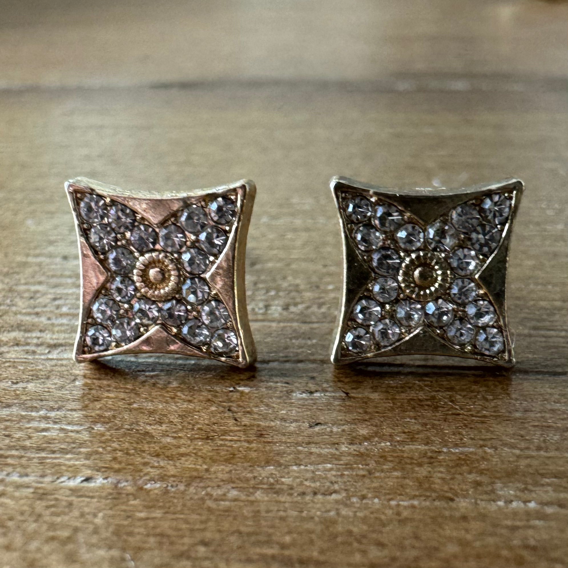 Rhinestone Gold Mini Studs