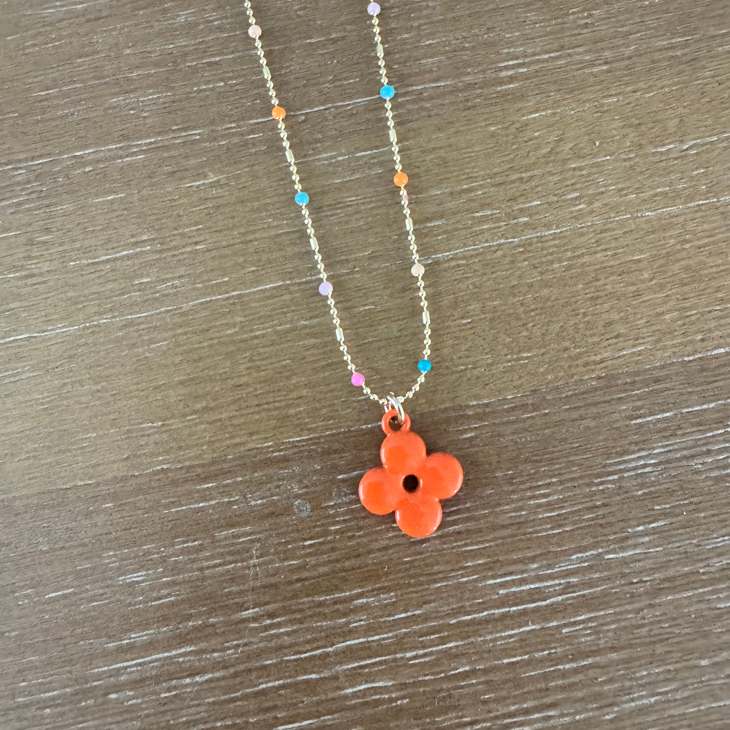 Orange Flower Necklace