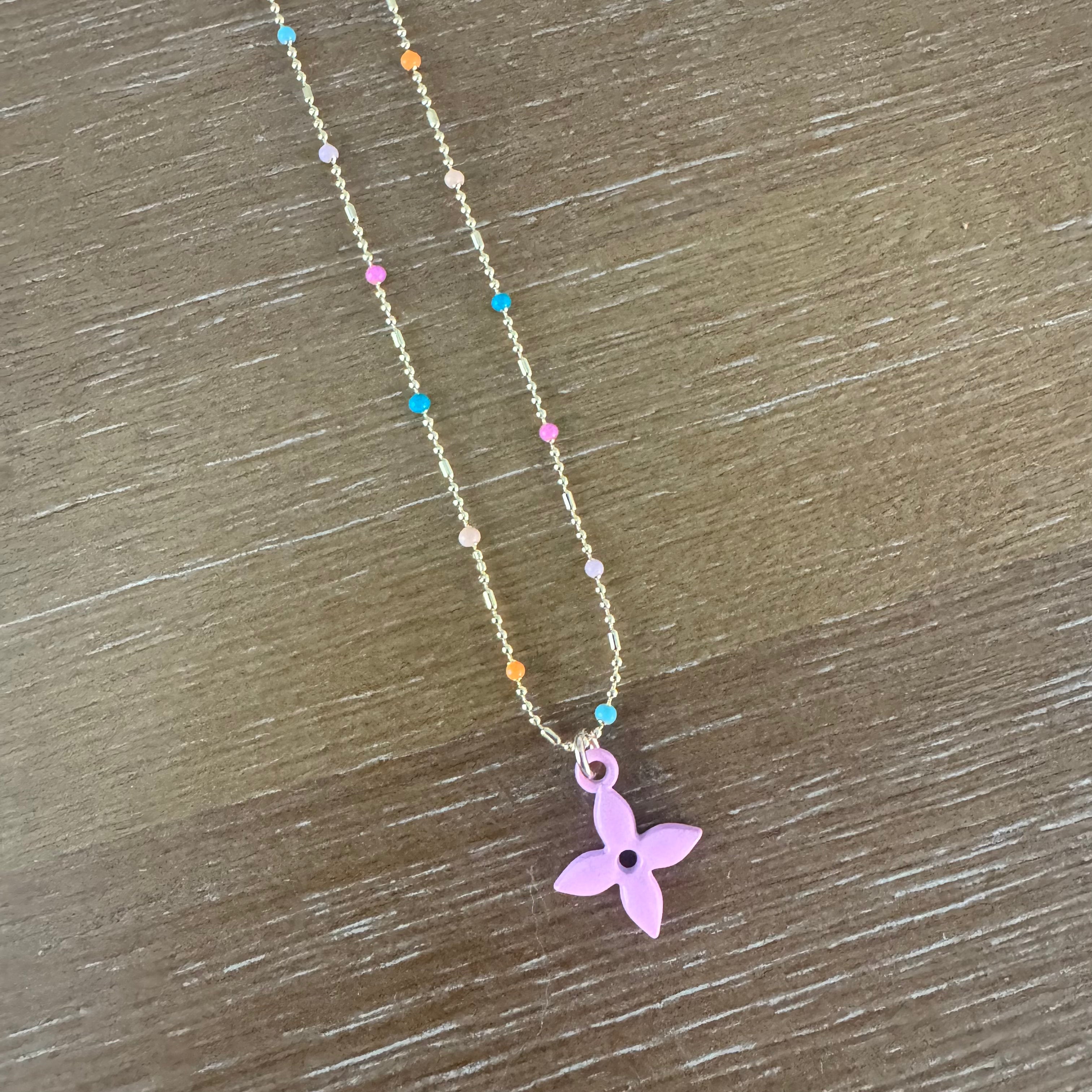 Pink Clover Necklace